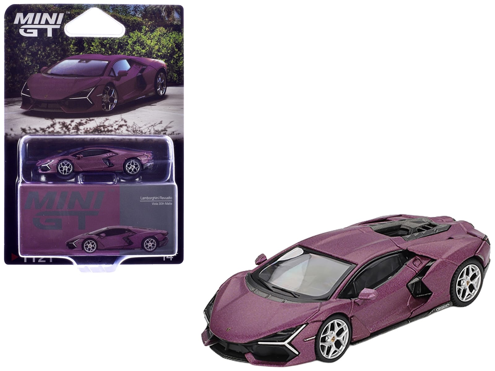 Lamborghini Revuelto Viola 30th Matt Purple Metallic Limited Edition 1/64 Diecast Model Car by Mini GT