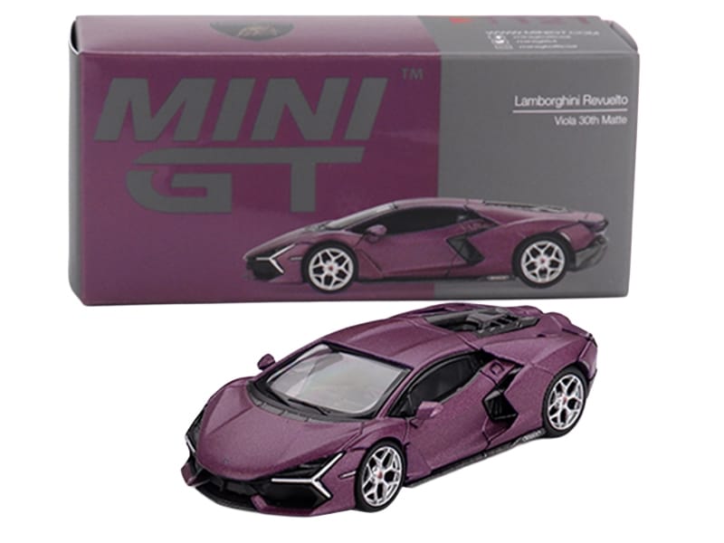 Lamborghini Revuelto Viola 30th Matt Purple Metallic Limited Edition 1/64 Diecast Model Car by Mini GT - Image 4