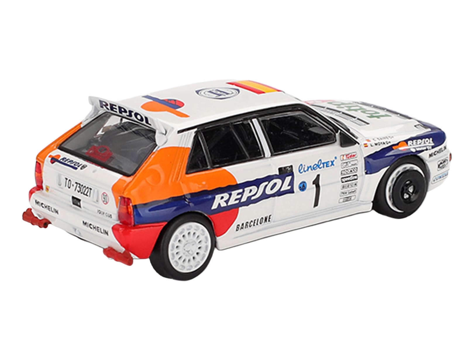 Lancia Delta HF Integrale Evoluzione #1 Carlos Sainz - Luis Moya "Rallye Monte-Carlo" (1993) Limited Edition 1/64 Diecast Model Car by Mini GT - Image 3