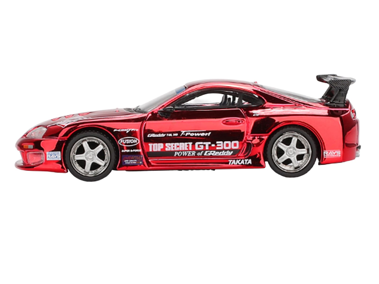 Toyota Supra (A80) Top Secret GT-300 RHD (Right Hand Drive) Red Chrome Limited Edition 1/64 Die Cast Model Car by Mini GT - Image 2
