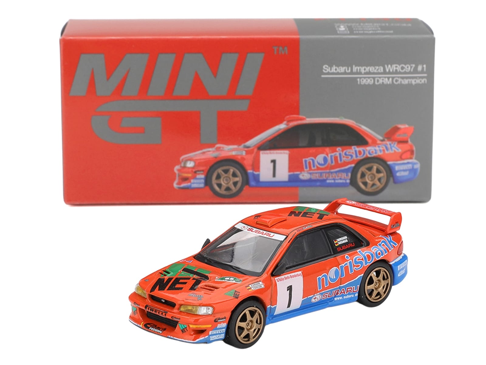 Subaru Impreza WRC97 #1 Armin Kremer - Fred Berssen Champion "Deutsche Rallye Meisterschaft (DRM)" (1999) Limited Edition 1/64 Diecast Model Car by Mini GT - Image 4