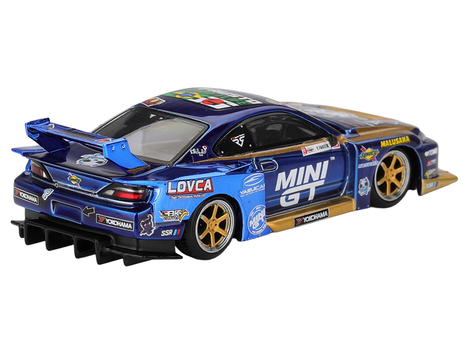 Nissan Silvia (S15) LB-Super Silhouette RHD (Right Hand Drive) #555 Yukio Fausto "Team MINI GT Liberty Walk" "Formula Drift Japan" (2025) Limited Edition 1/64 Diecast Model Car by Mini GT - Image 4