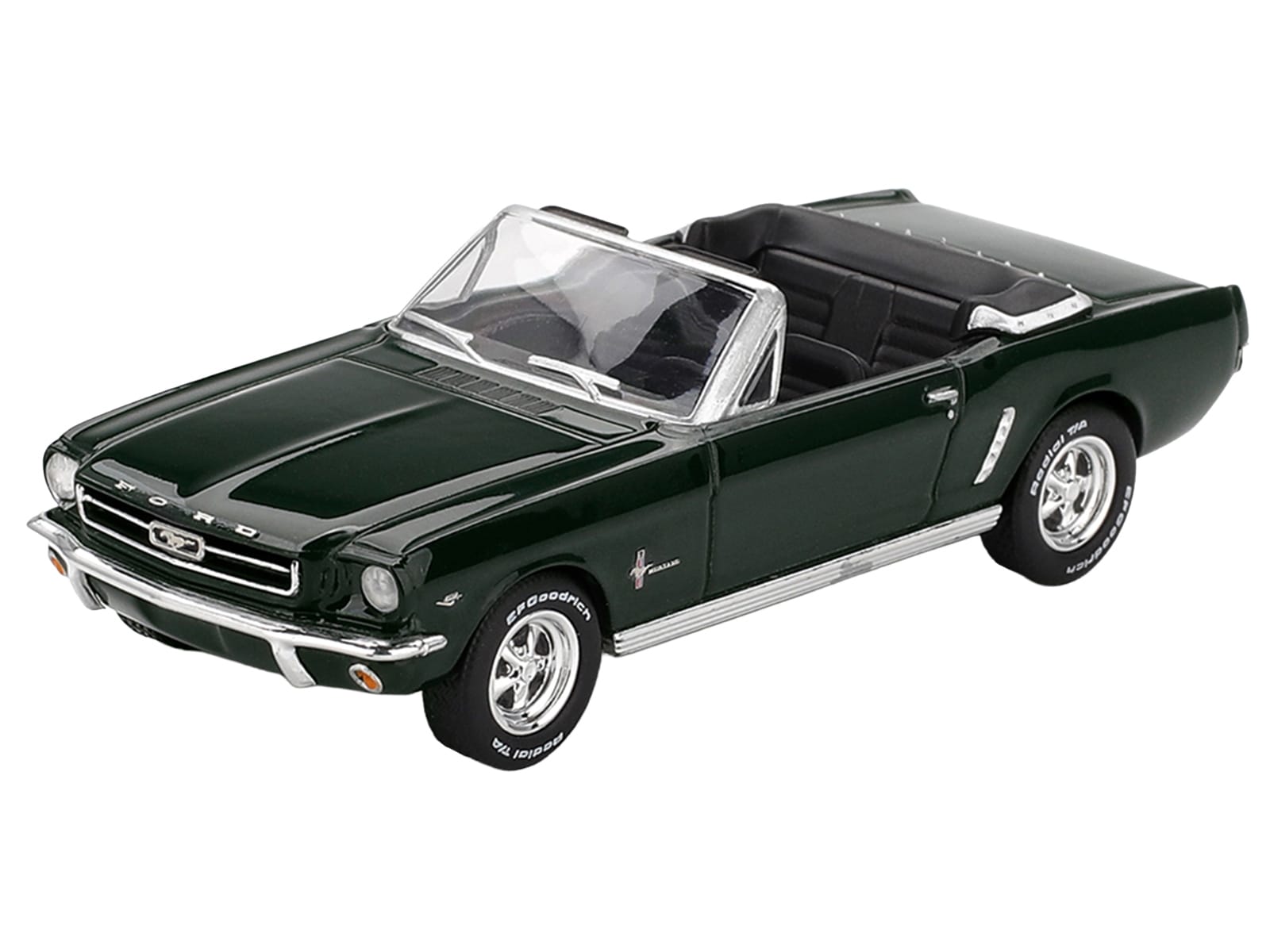 1964 Ford Mustang Convertible Highland Green Limited Edition 1/64 Diecast Model Car by Mini GT - Image 2