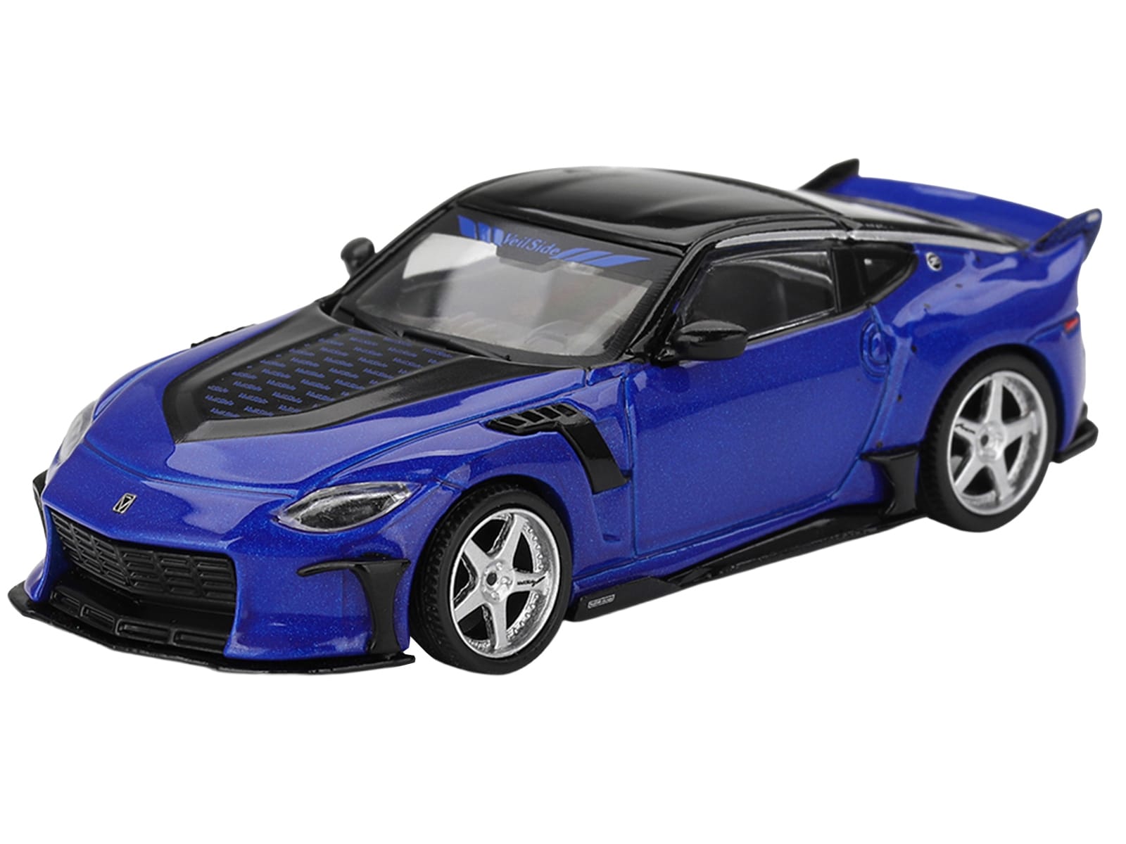 Nissan Z VeilSide FFZ400 Seiran Blue Metallic with Black Top Limited Edition 1/64 Diecast Model Car by Mini GT - Image 2