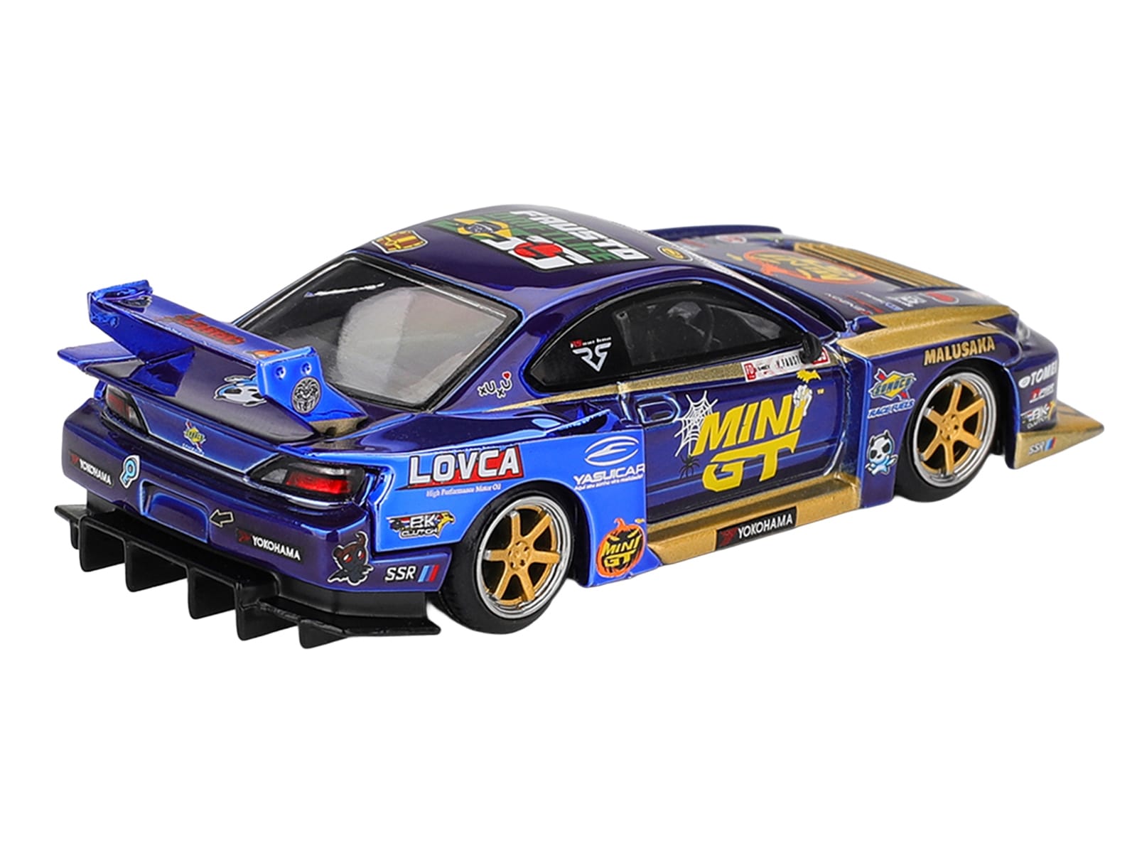 Nissan Silvia (S15) LB-Super Silhouette RHD (Right Hand Drive) #555 Yukio Fausto "Team MINI GT Liberty Walk" Halloween Special "Formula Drift Japan" (2025) Limited Edition 1/64 Diecast Model Car by Mini GT - Image 4