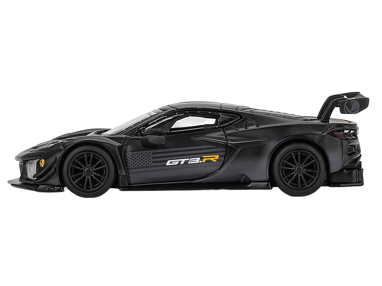 Chevrolet Corvette Z06 GT3.R "Road America Test Car" Black with Graphics Limited Edition 1/64 Diecast Model Car by Mini GT - Image 2
