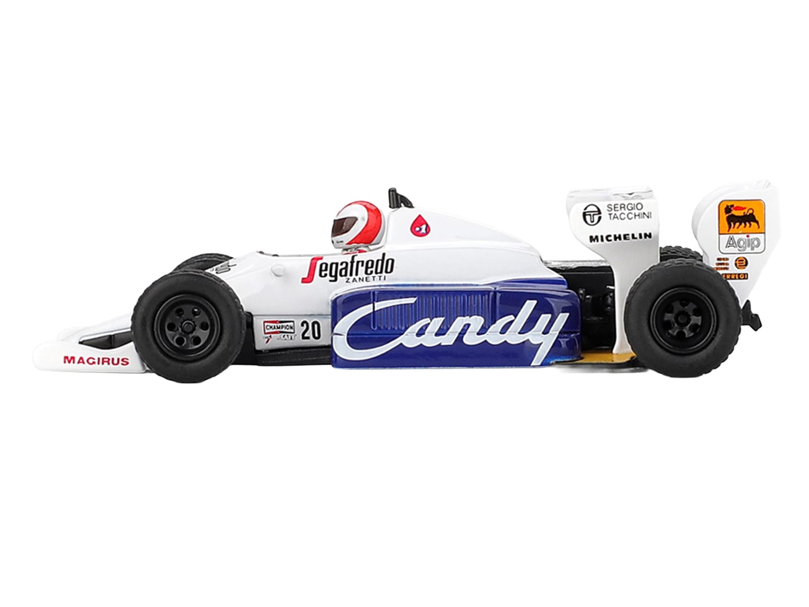 Toleman TG184 #20 Johnny Cecotto Formula One F1 "Monaco GP" (1984) with Driver Figure Limited Edition 1/64 Diecast Model Car by Mini GT - Image 3