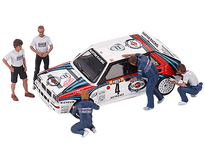 “Martini Racing WRC” 5 Piece Diecast Figure Set for 1/64 scale models by True Scale Miniatures