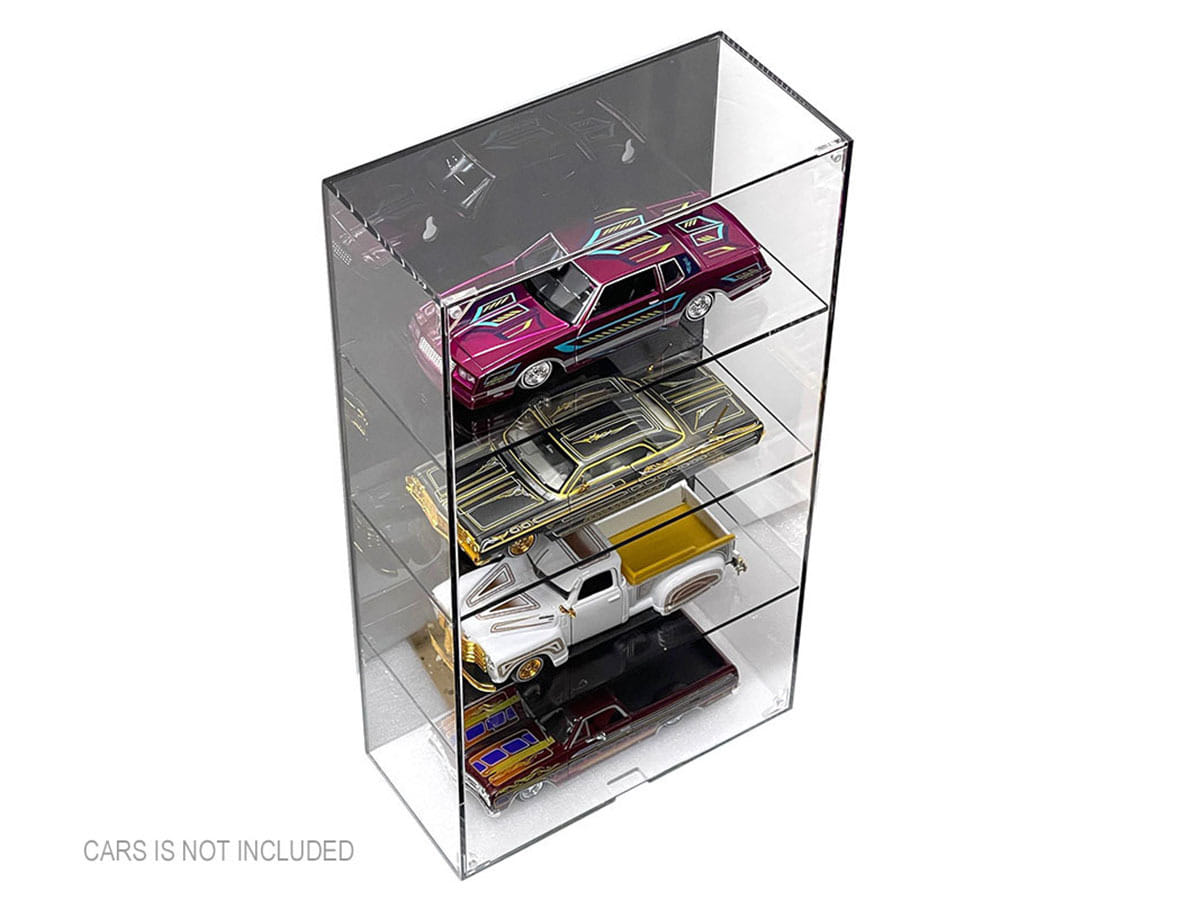 Showcase 4 Car Display Case Wall Mount with Black Back Panel "Mijo Exclusives" for 1/24-1/25 Scale Models - Image 2