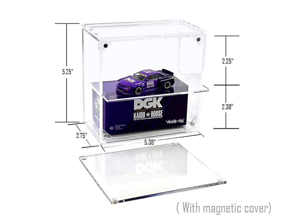 Showcase 2 Cars Desk Top Display Case with Cover "Mijo Exclusives" for 1/64 Scale Models - Image 2