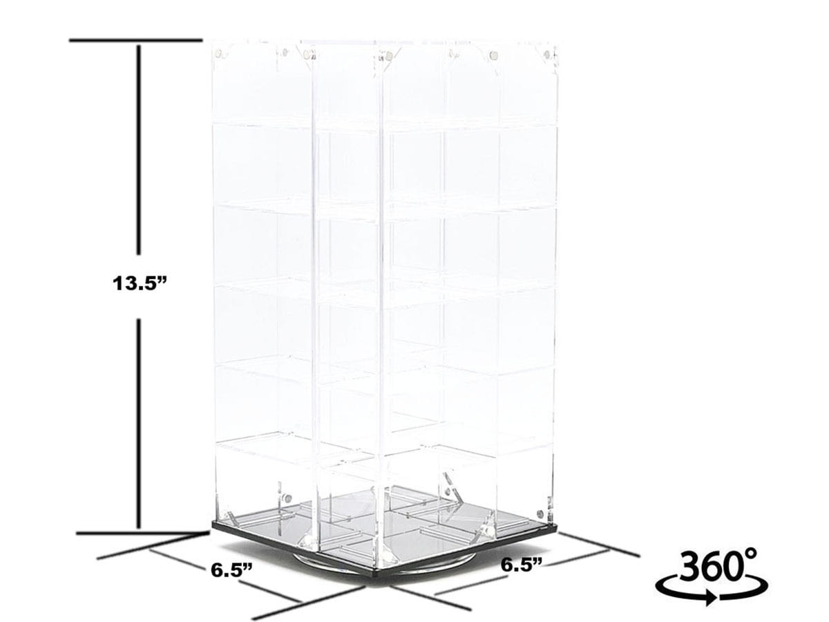 Acrylitower Showcase 24 Car Display Desktop Spinner with Cover Clear "Mijo Exclusives" for 1/64 Scale Models