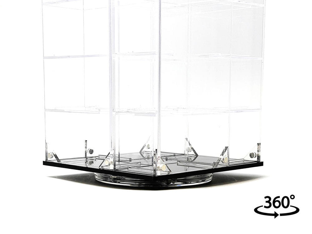 Acrylitower Showcase 24 Car Display Desktop Spinner with Cover Clear "Mijo Exclusives" for 1/64 Scale Models - Image 2