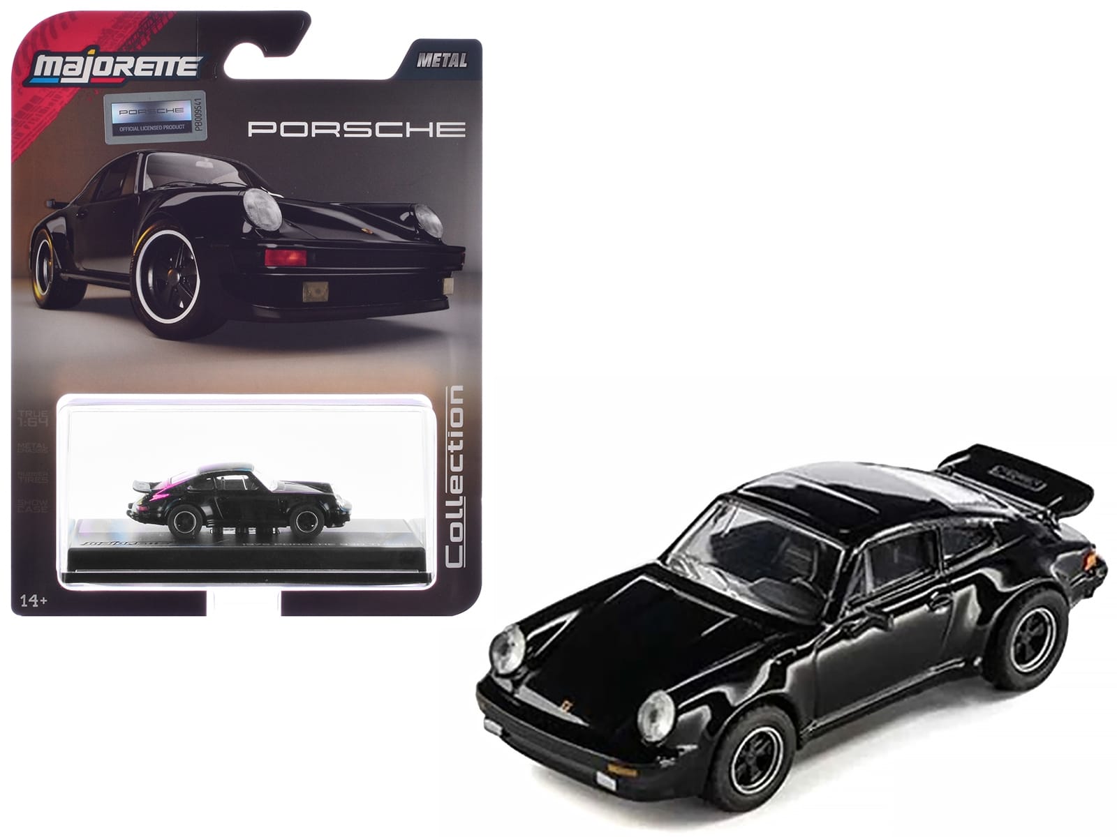 1975 Porsche 930 Turbo Black "Collection" Series 1/64 Diecast Model Car by Majorette