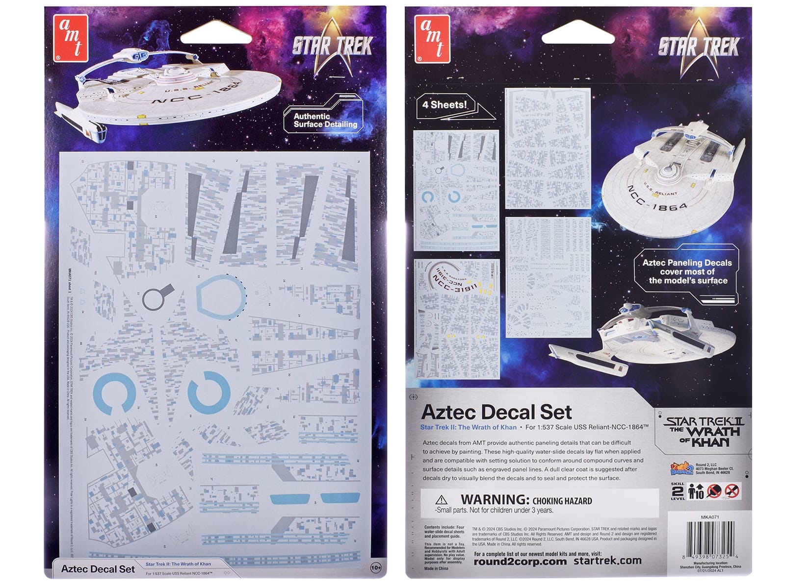 U.S.S. Reliant NCC-1864 Aztec Decal Set "Star Trek II: The Wrath of Khan" (1982) Movie 1/537 Scale Model by AMT - Image 3