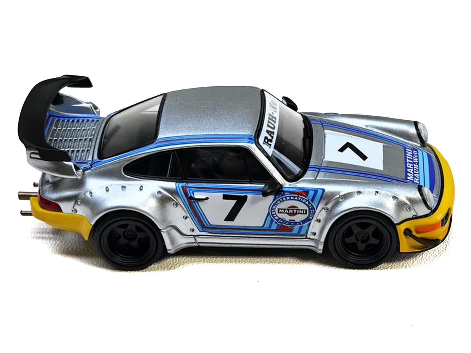RWB 964 #7 "Ichiban Boshi - Martini Racing" Silver Metallic with Stripes 1/64 Diecast Model Car by Model Model - Image 2