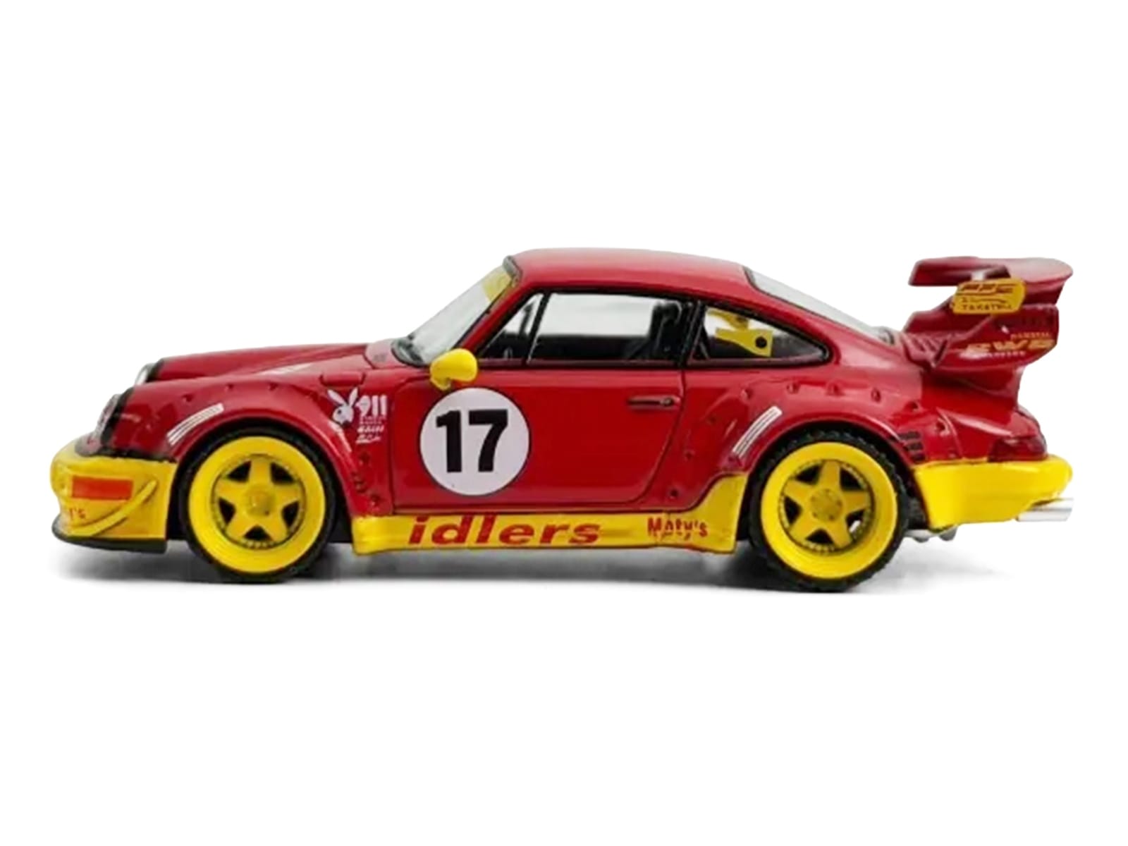 RWB 964 #17 "Idlers Club" Red with Yellow Accents 1/64 Diecast Model Car by Model Model - Image 2
