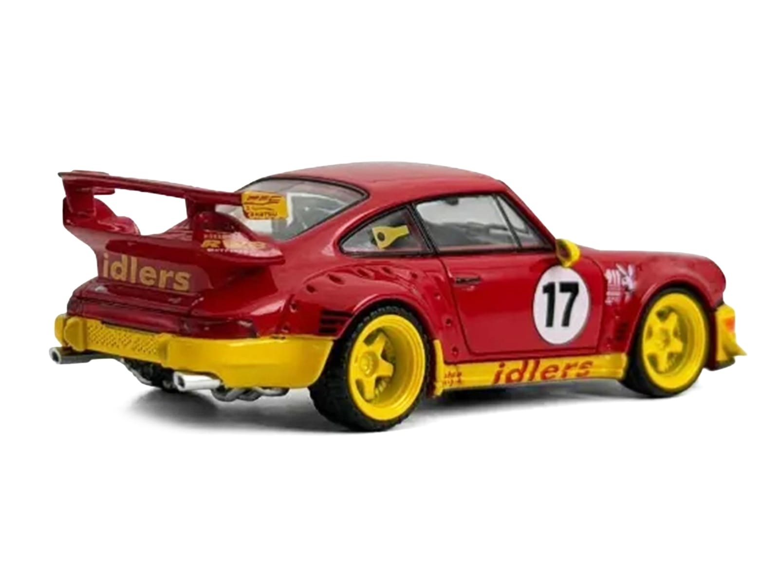 RWB 964 #17 "Idlers Club" Red with Yellow Accents 1/64 Diecast Model Car by Model Model - Image 3