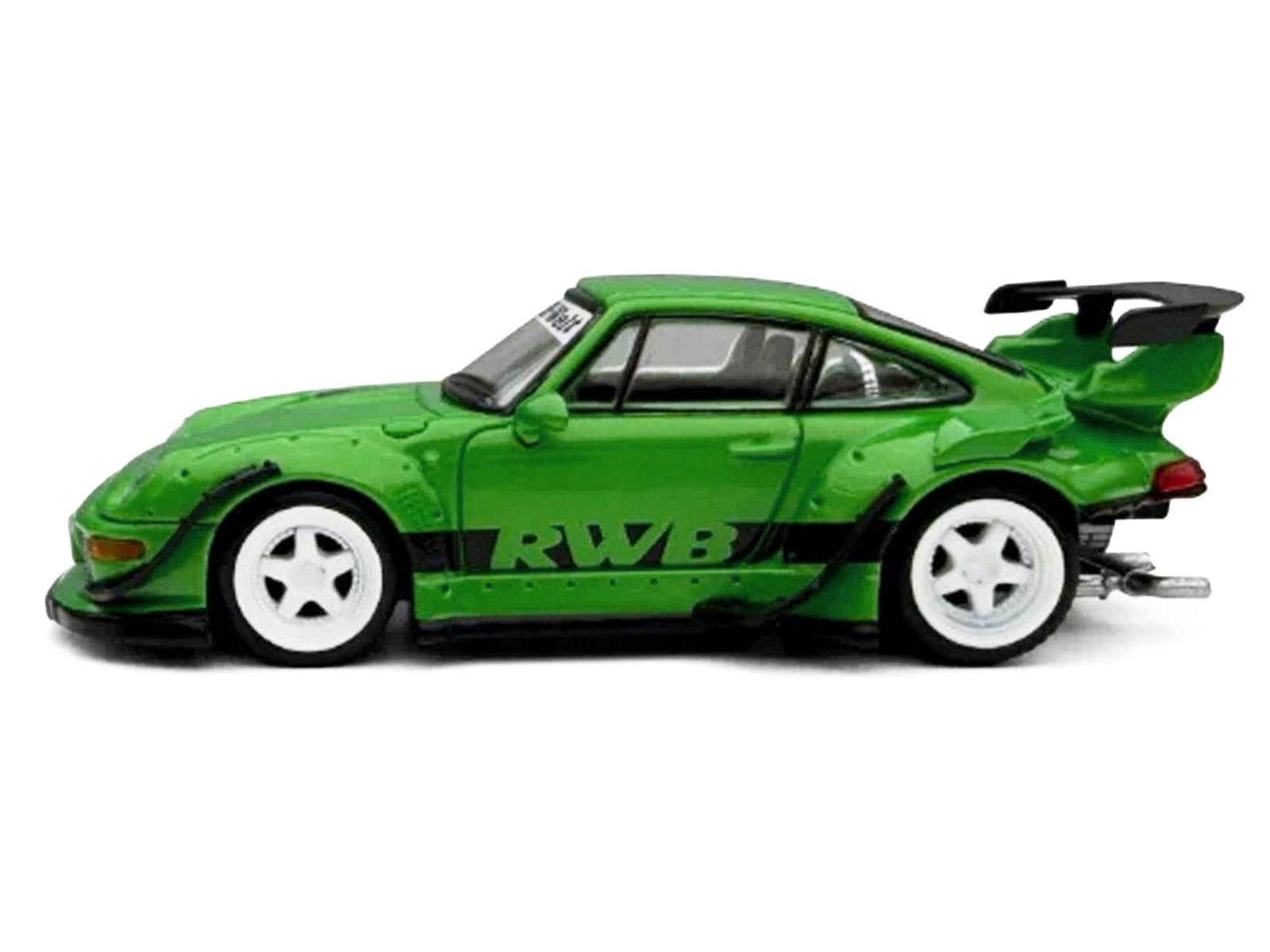 RWB 993 Green with Black Stripes 1/64 Diecast Model Car by Model Model - Image 2