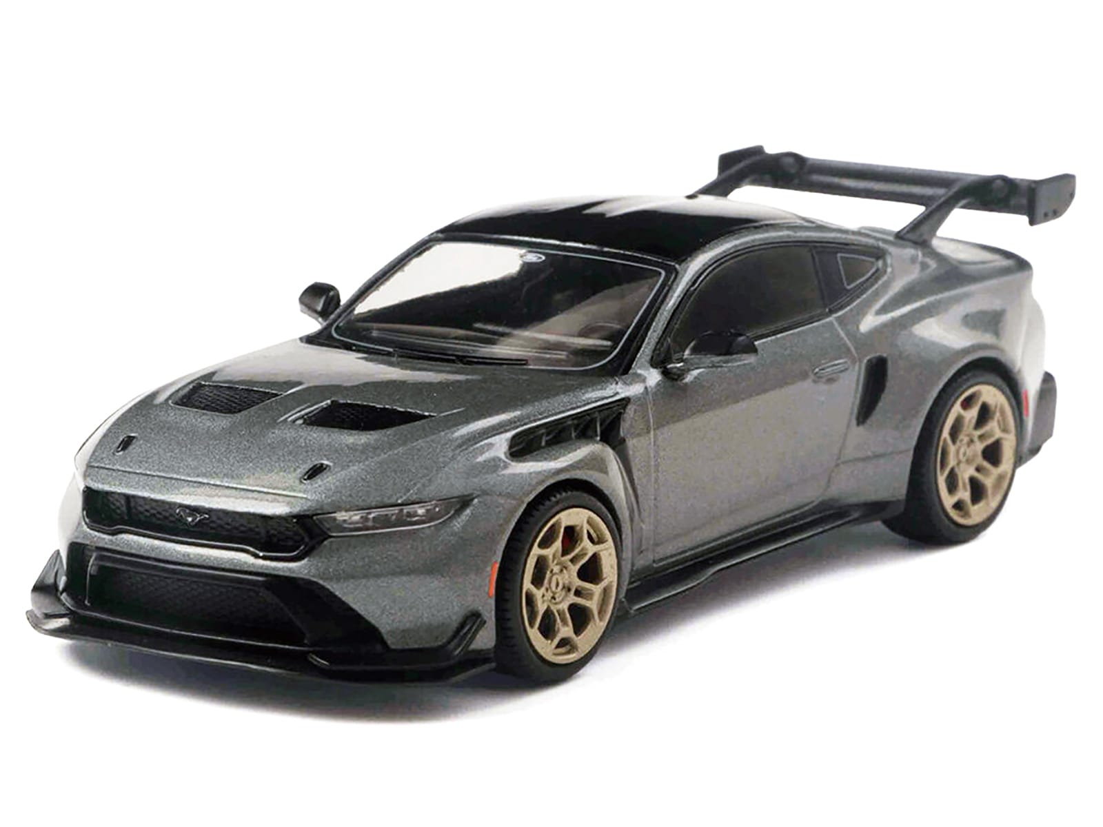 2025 Ford Mustang GTD Gray Metallic with Black Top 1/43 Diecast Model by IXO Models - Image 2