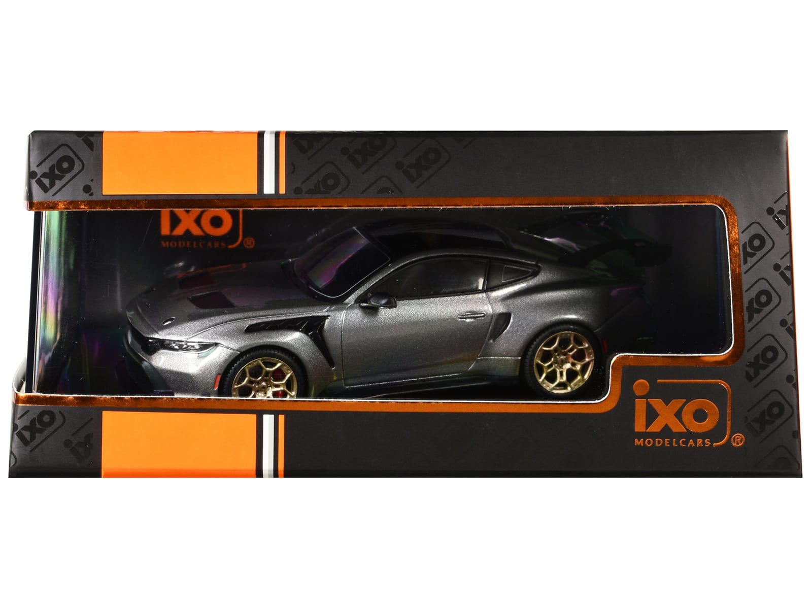 2025 Ford Mustang GTD Gray Metallic with Black Top 1/43 Diecast Model by IXO Models - Image 3