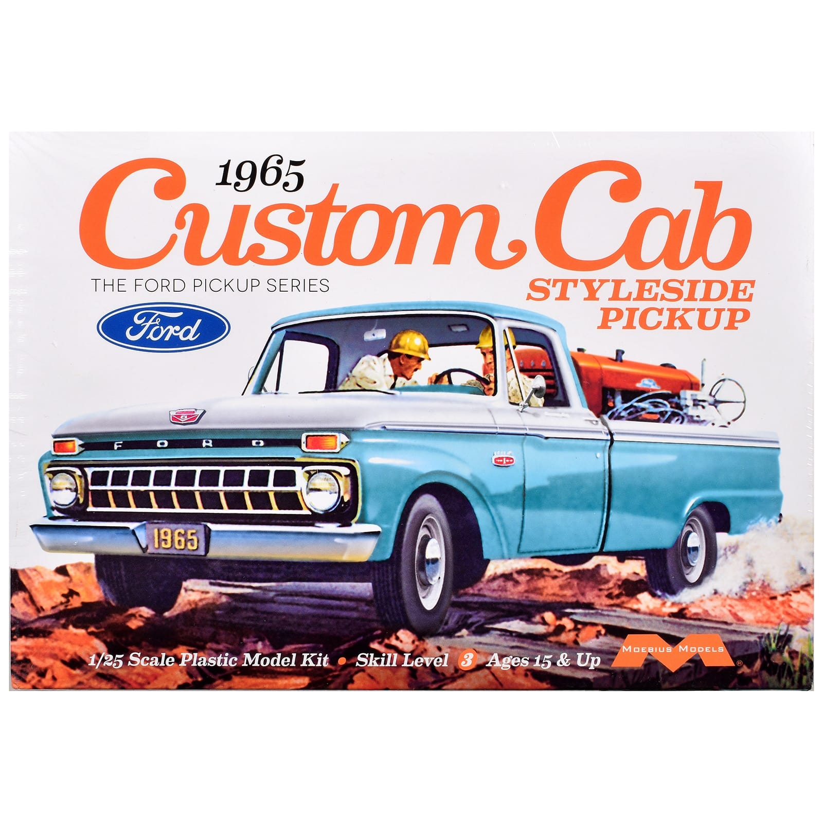 Skill 3 Model Kit 1965 Ford Custom Cab Styleside Pickup Truck 1/25 Scale Model by Moebius