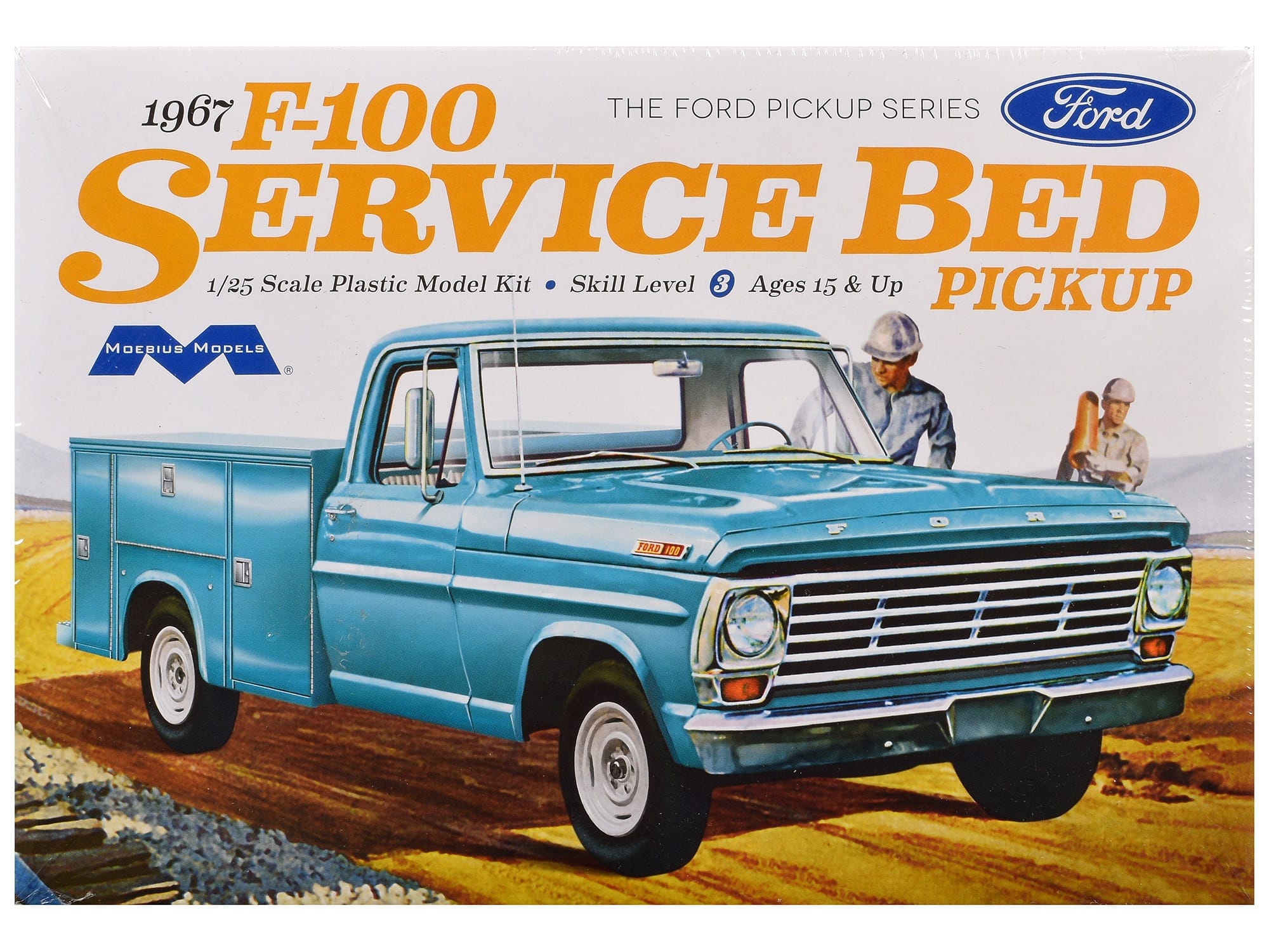 Skill 3 Model Kit 1967 Ford F100 Service Bed Pickup Truck 1/25 Scale Model by Moebius