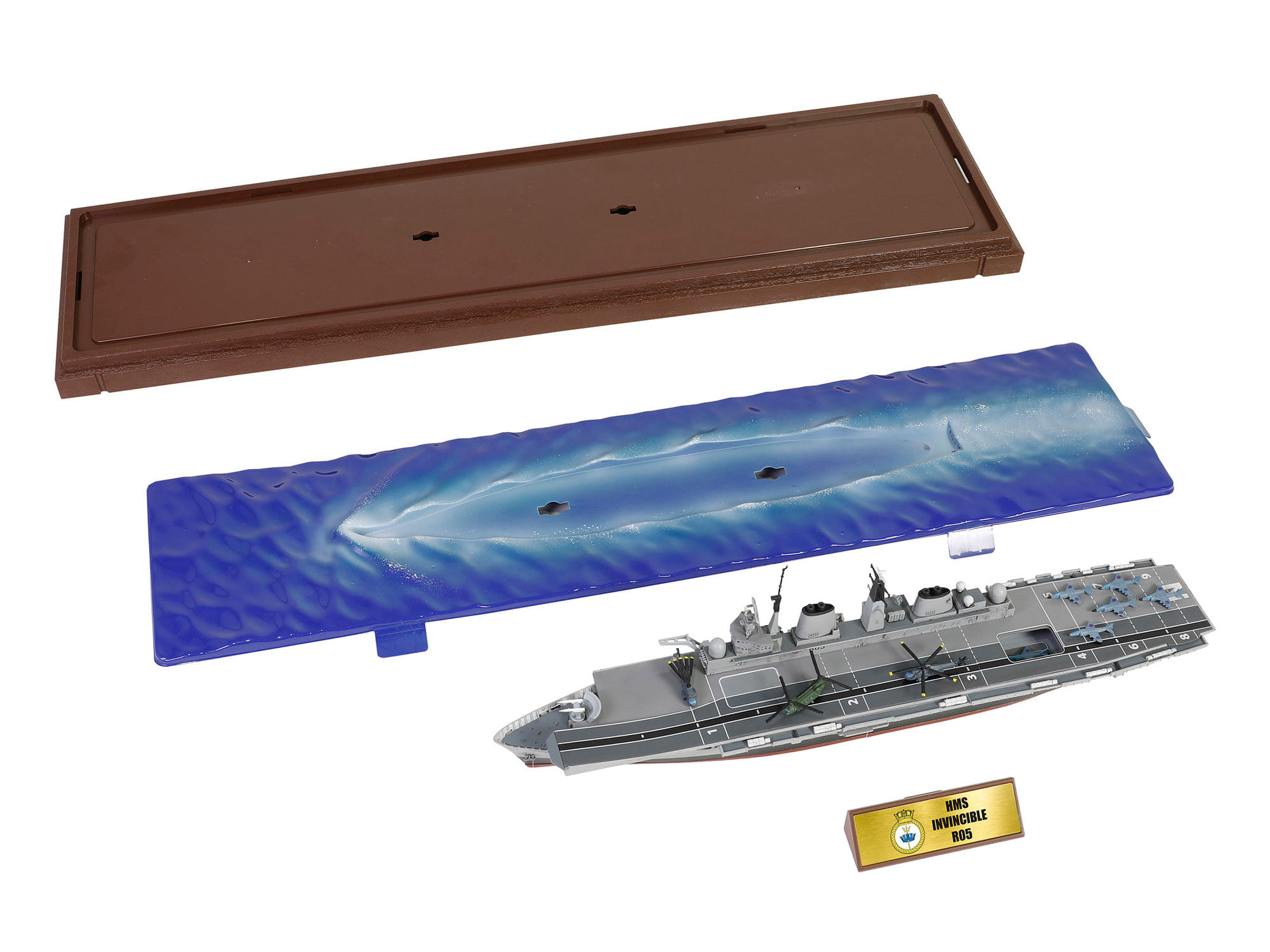 British HMS Invincible (R05) Aircraft Carrier Waterline Edition "Falklands War" (1982) British Royal Navy "Battleship" Series 1/700 Diecast Model by Metal Proud - Image 2