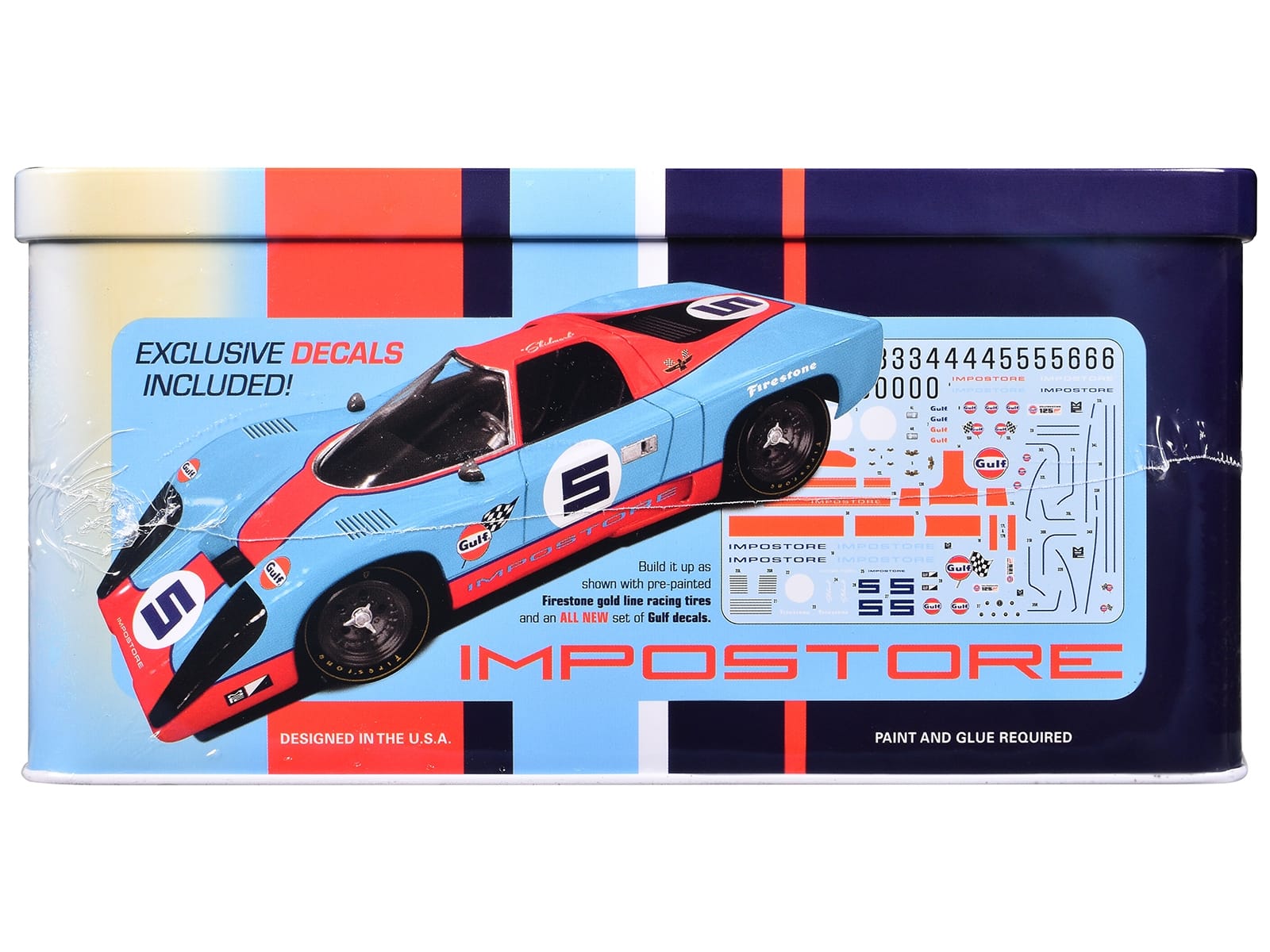 Skill 2 Model Kit Gulf Racing Impostore with Collector Tin 1/25 Plastic Model by MPC - Image 2