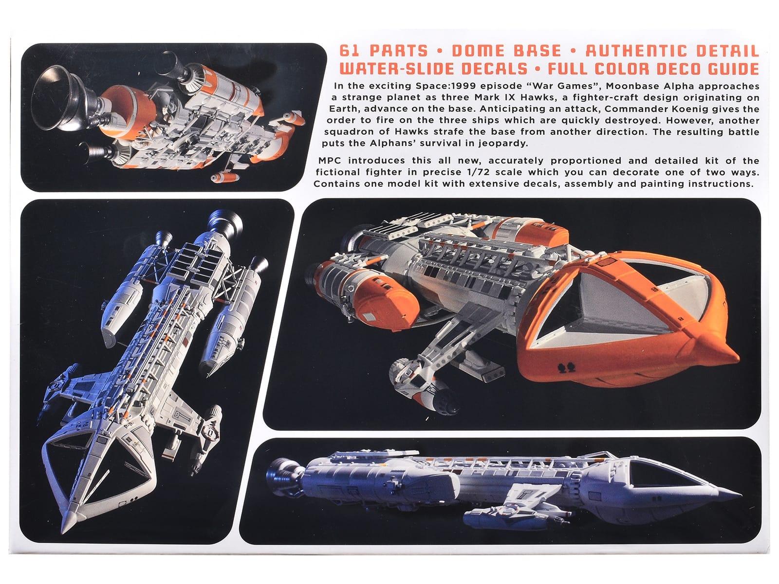 Skill 2 Model Kit Hawk Mark IX Spacecraft "Space: 1999" (1975-1977) TV Series 1/72 Scale Model by MPC - Image 4