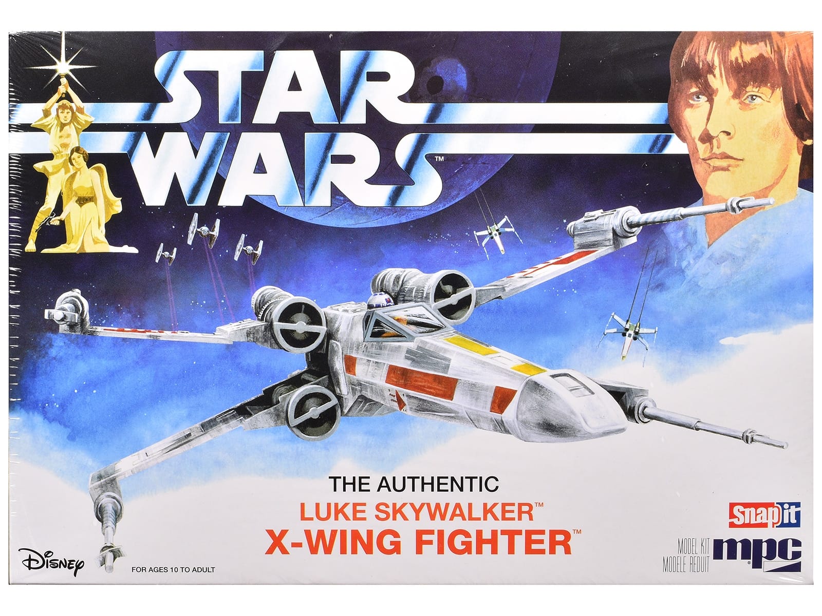 Skill 2 Snap Model Kit Luke Skywalker X-Wing Fighter "Star Wars: A New Hope" (1977) Movie 1/63 Scale Model by MPC