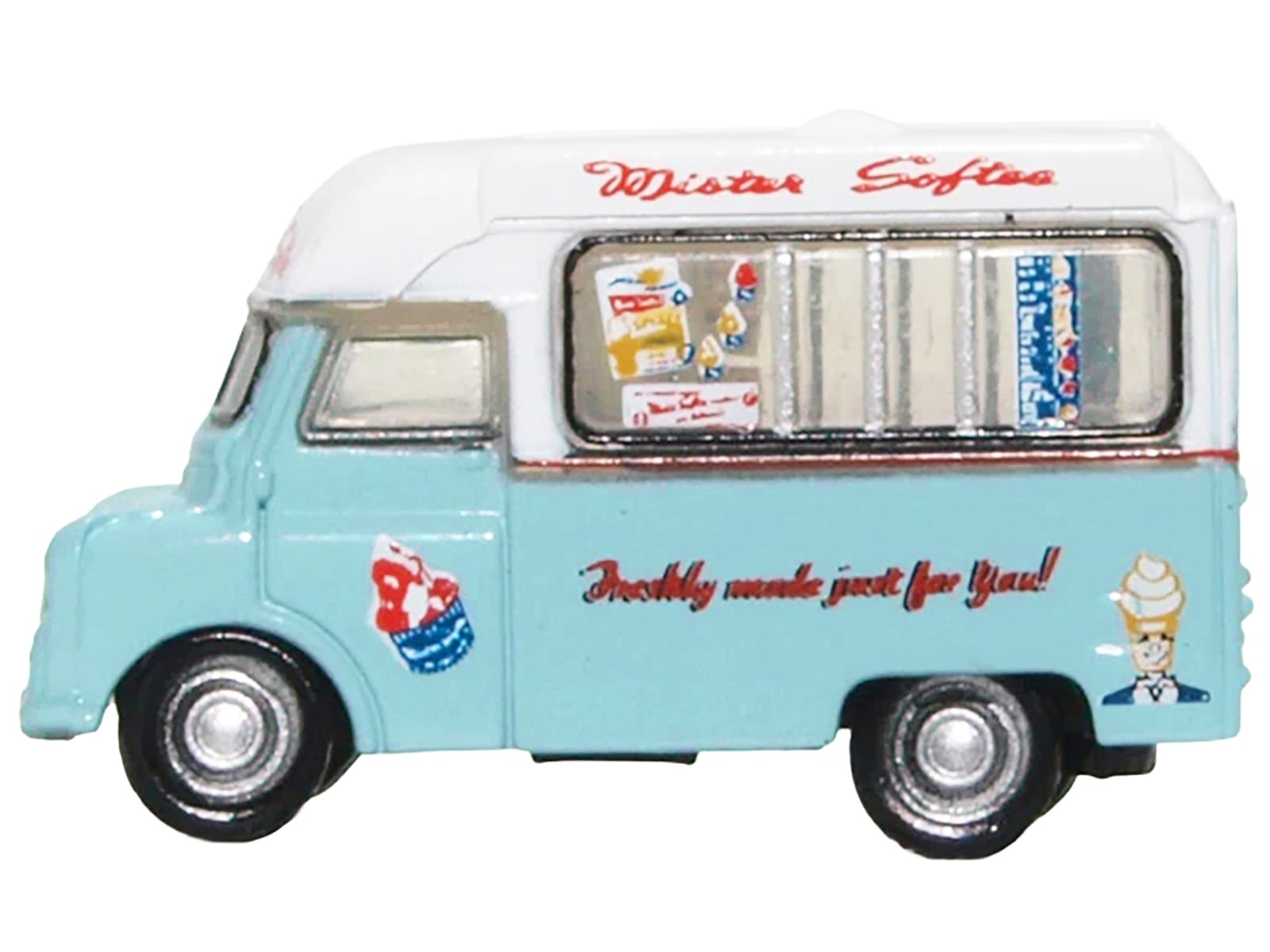 Bedford CA Ice Cream Van "Mister Softee" Light Blue with White Top 1/148 (N) Scale Diecast Model Car by Oxford Diecast - Image 2