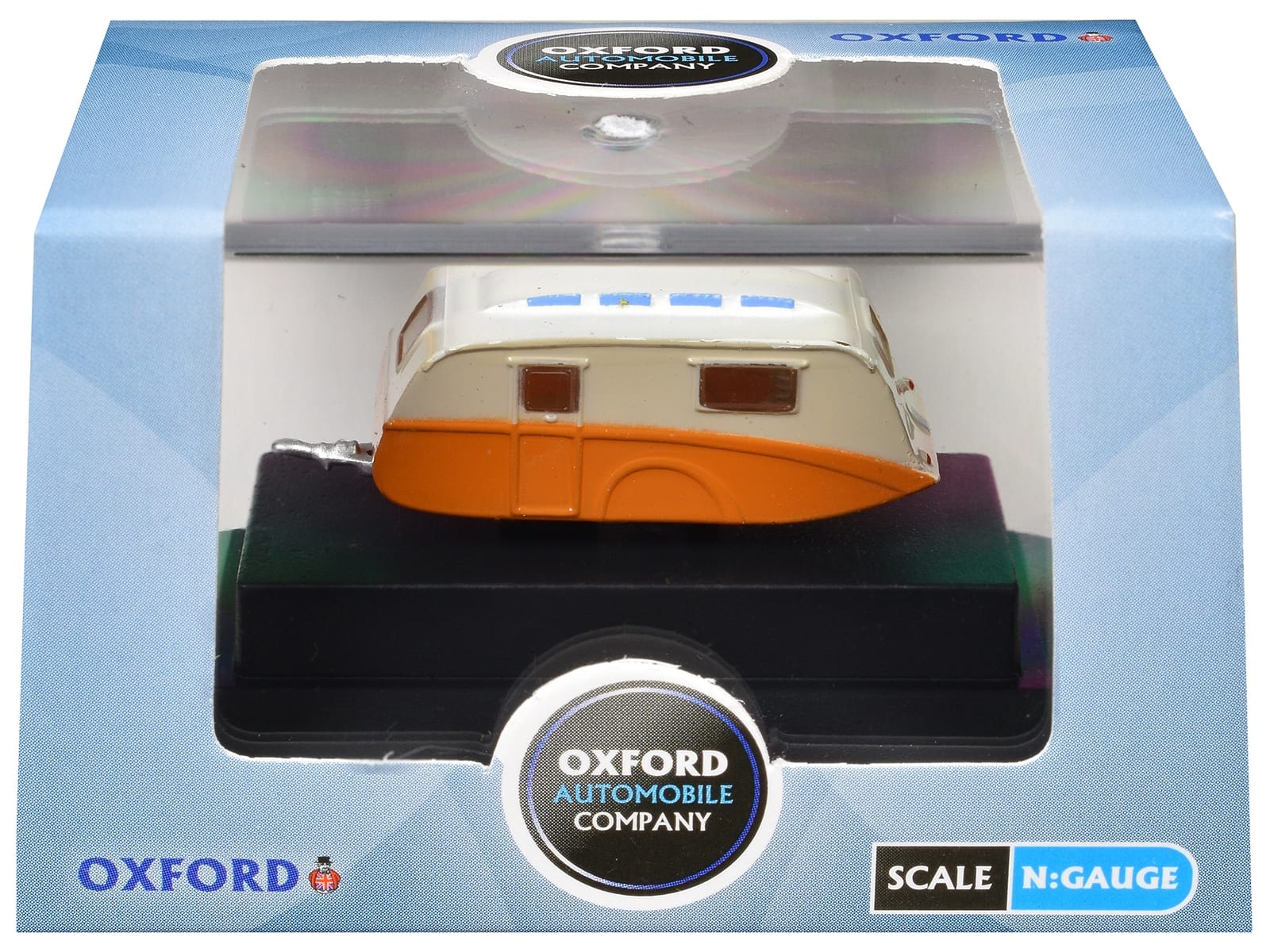 Caravan Trailer Cream and Orange 1/148 (N) Scale Diecast Model Car by Oxford Diecast - Image 3
