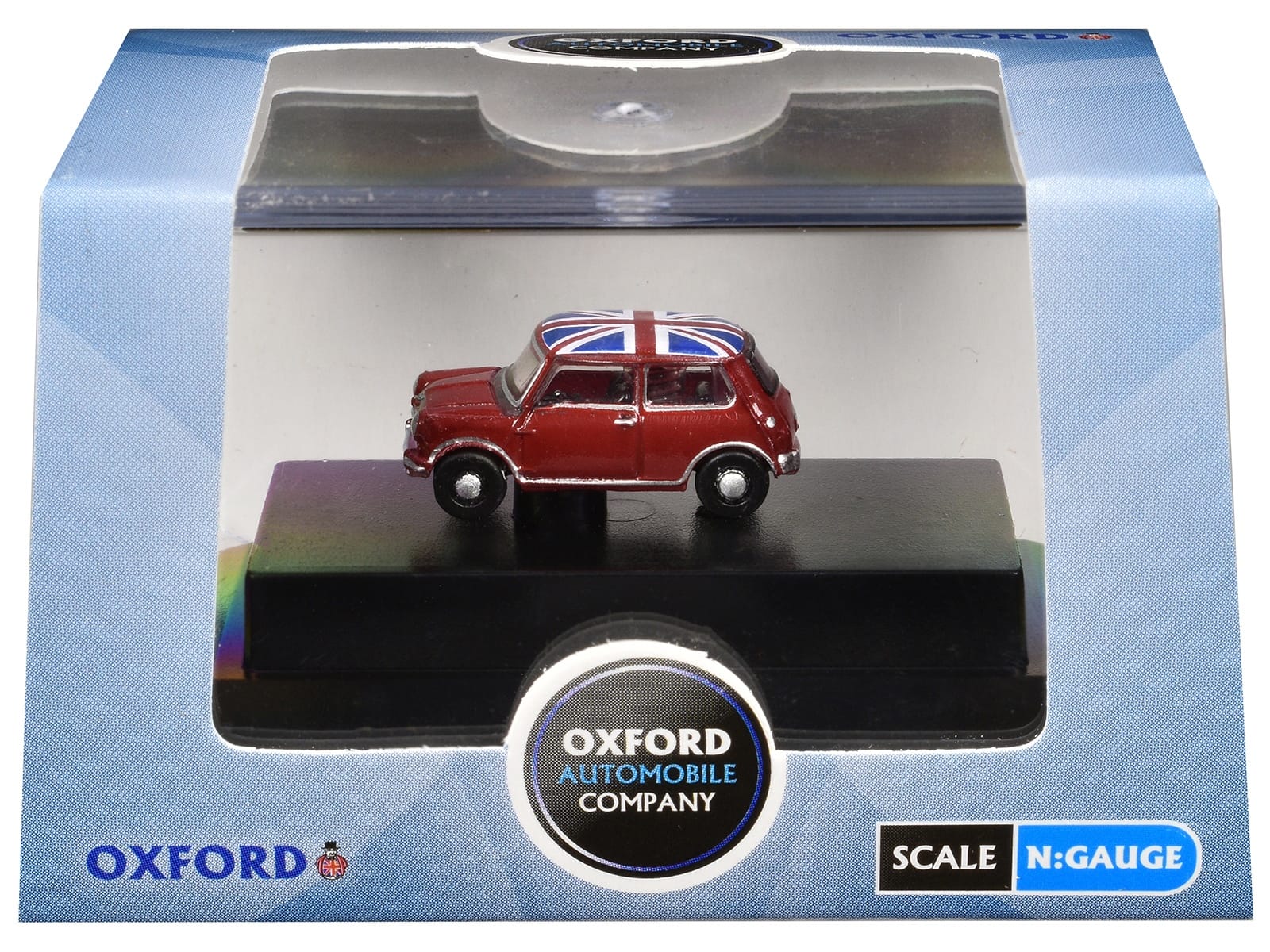 Austin Mini RHD (Right Hand Drive) Tartan Red with Union Jack Top 1/148 (N) Scale Diecast Model Car by Oxford Diecast - Image 3