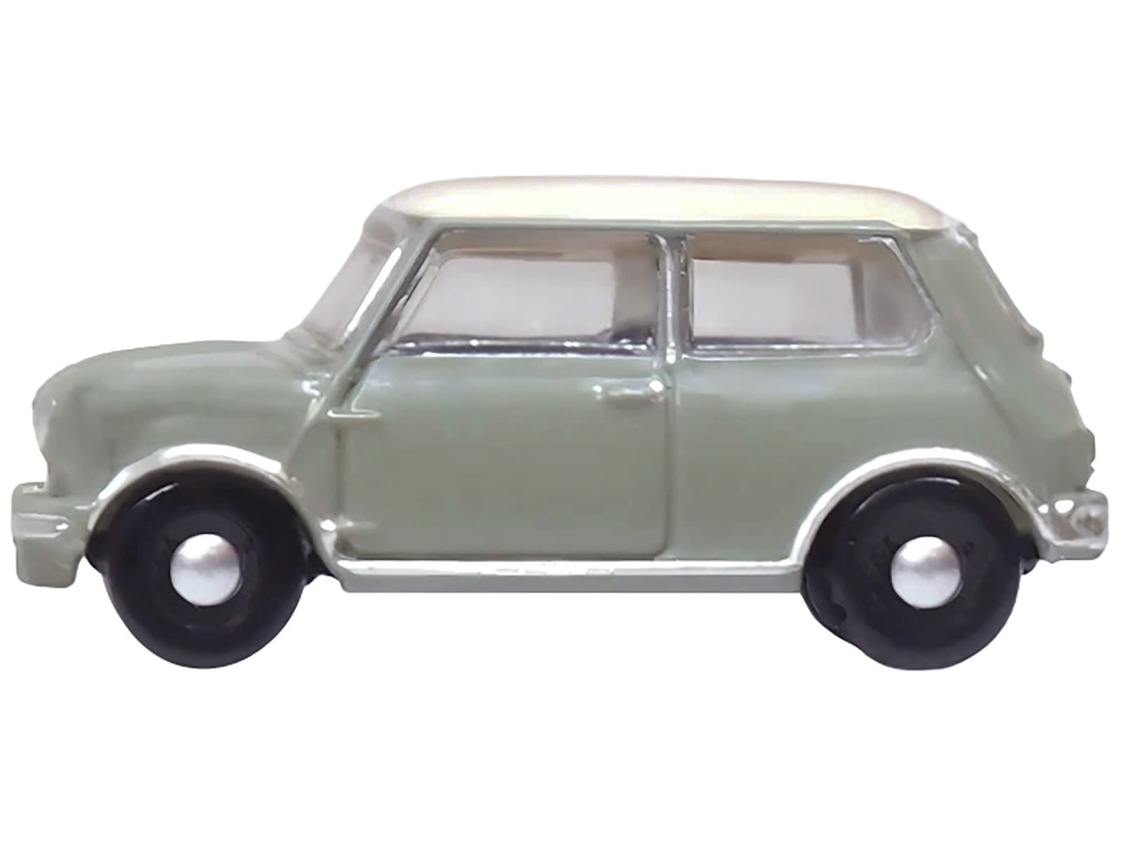 Mini Classic Tweed Gray with Cream Top 1/148 (N) Scale Diecast Model Car by Oxford Diecast - Image 2