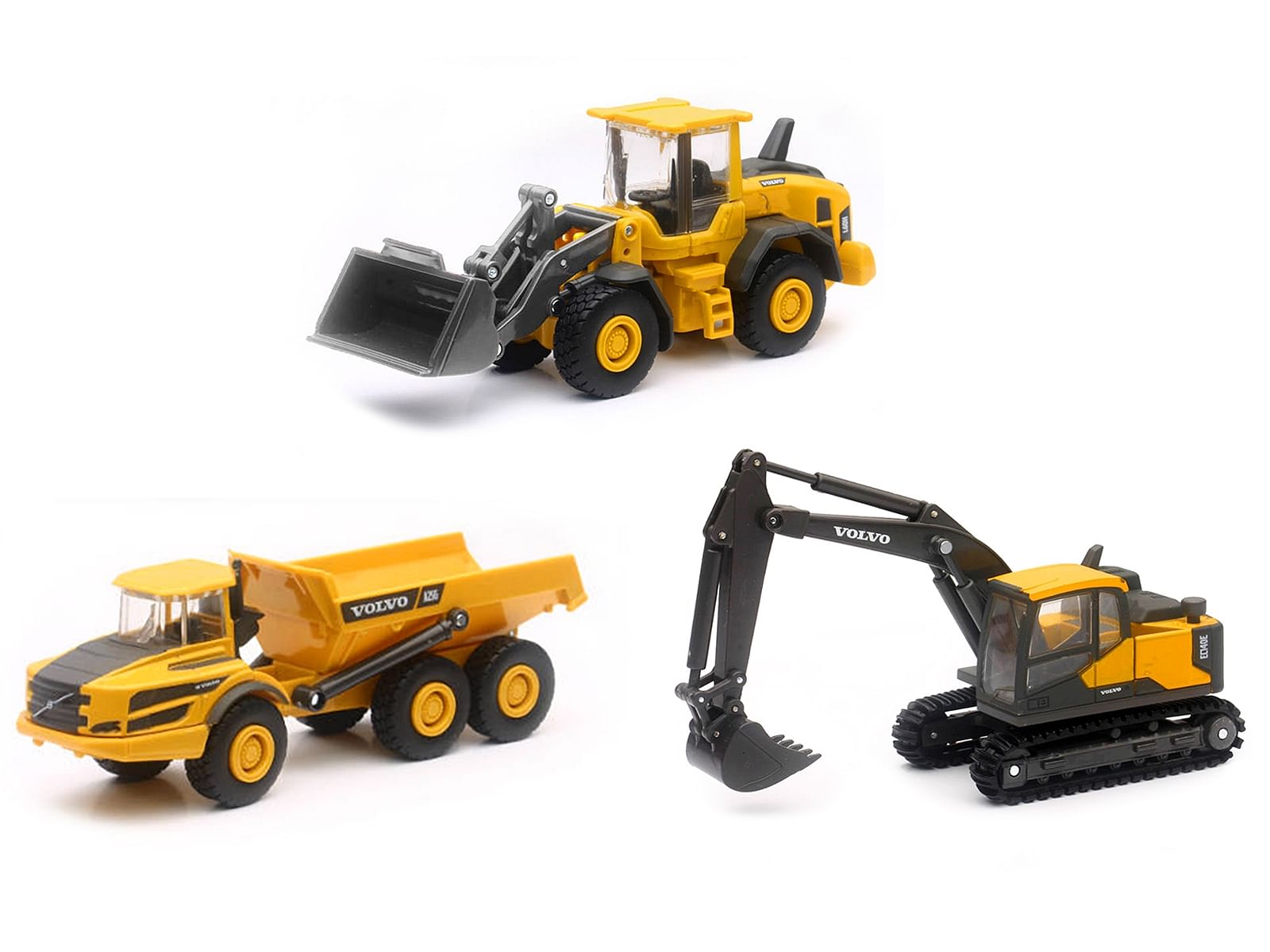 “Volvo Construction Vehicles” Set of 3 pieces Diecast Models by New Ray