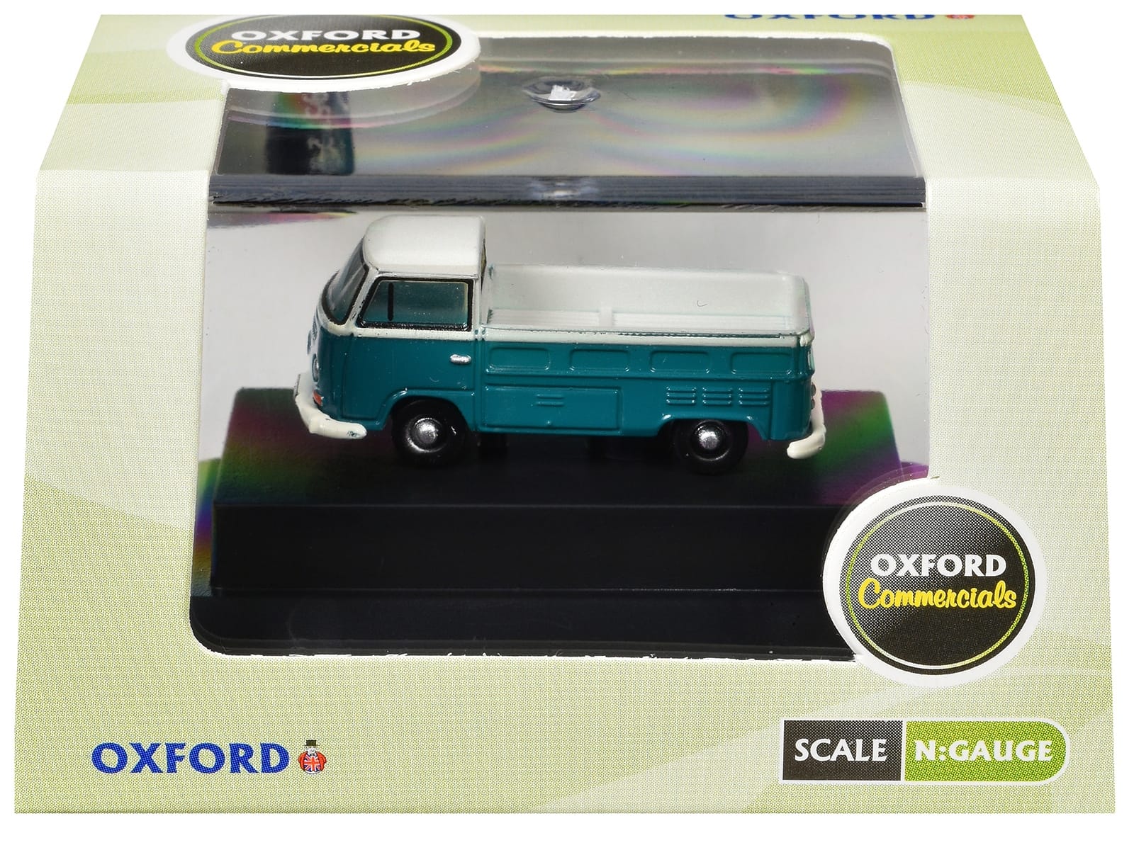 Volkswagen T2 Pickup Truck Emerald Green and Arkona White 1/148 (N) Scale Diecast Model Car by Oxford Diecast - Image 3
