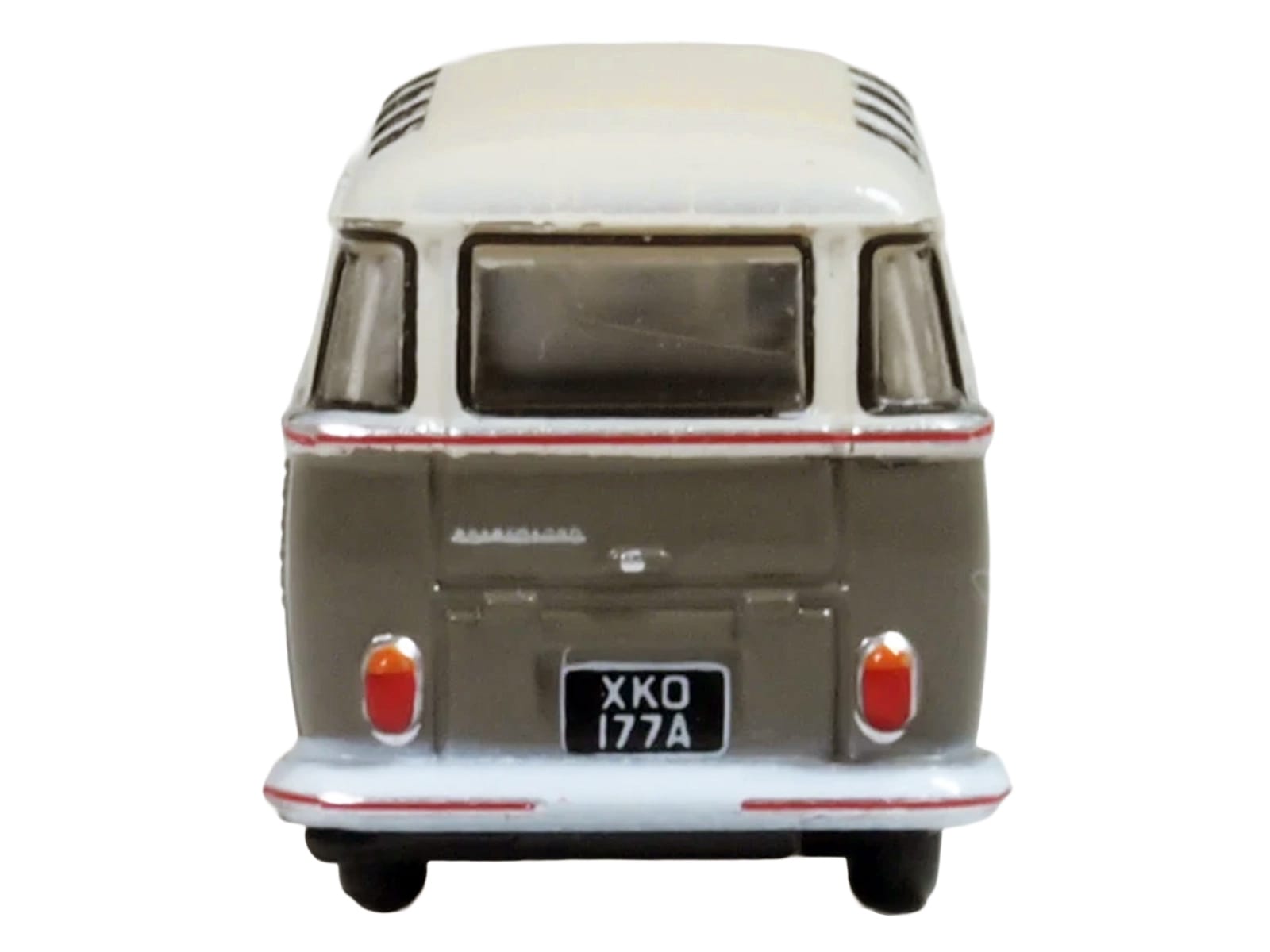 Volkswagen T1 Samba Bus Mouse Grey and Pearl White with Red Stripes 1/148 (N) Scale Diecast Model Car by Oxford Diecast - Image 5