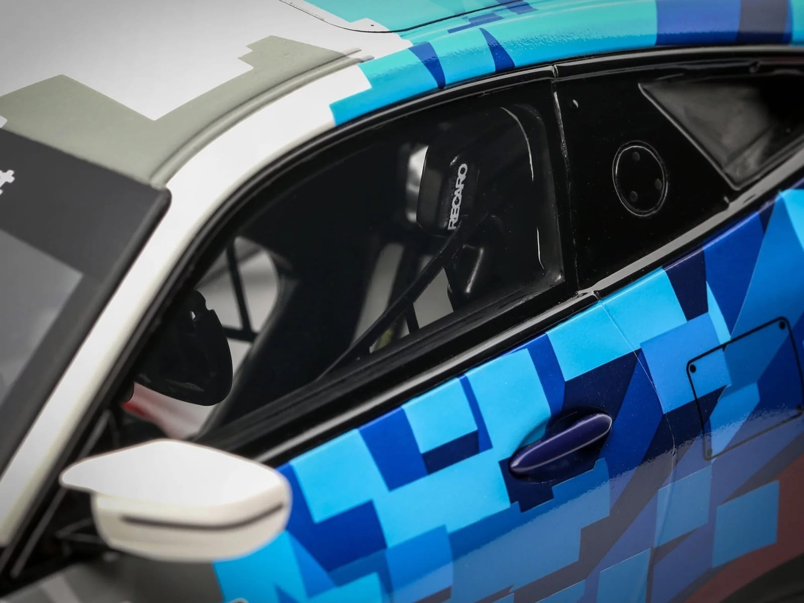 2024 BMW M4 GT4 #1 "M Motorsport Livery" Black and White with Red and Blue Graphics Limited Edition to 999 pieces Worldwide 1/18 Model Car by Otto Mobile - Image 2