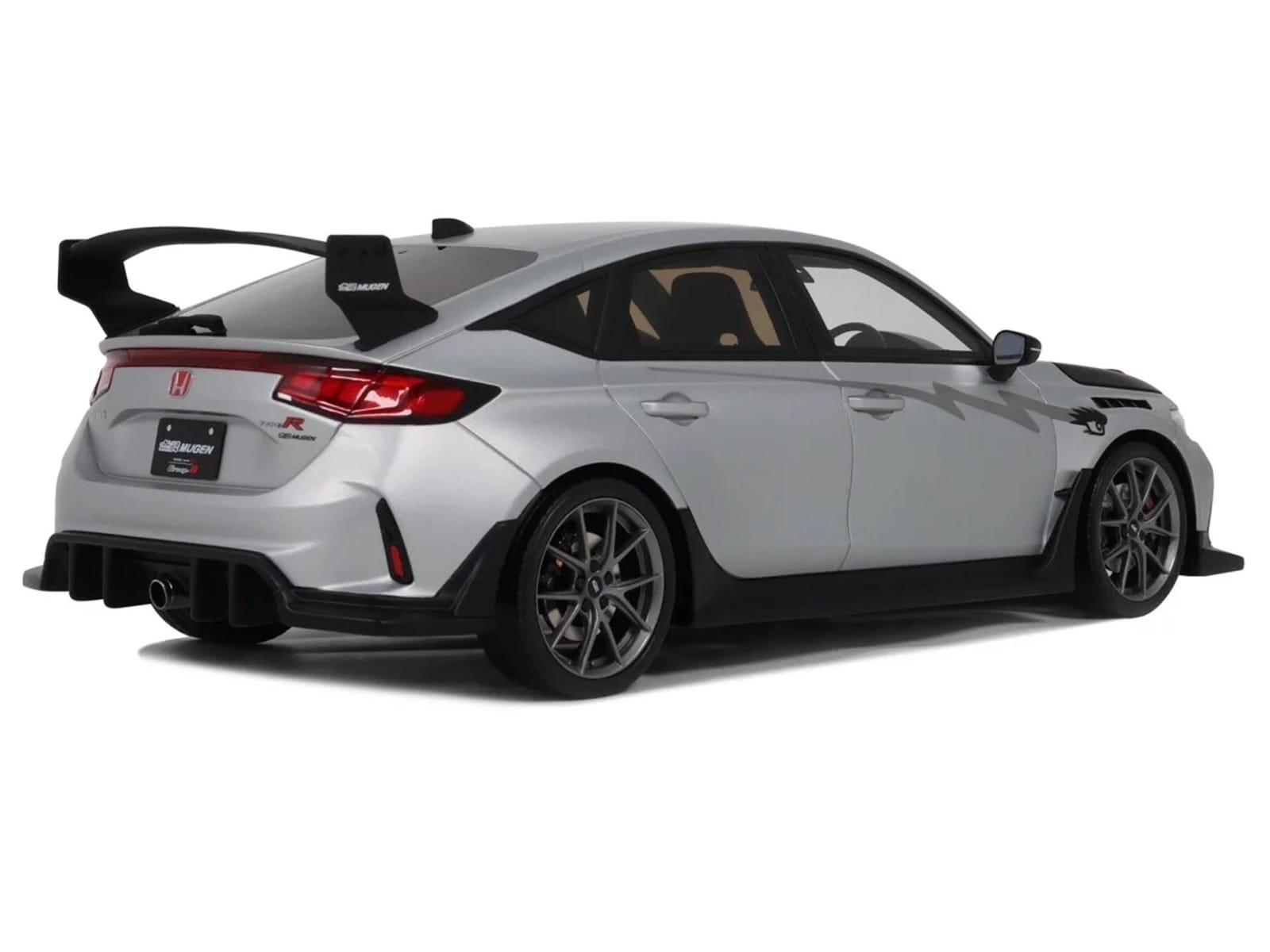 2024 Honda Civic Type R Mugen Group B RHD (Right Hand Drive) Matt Silver Metallic with Black Hood Limited Edition to 999 pieces Worldwide 1/18 Model Car by Otto Mobile - Image 5