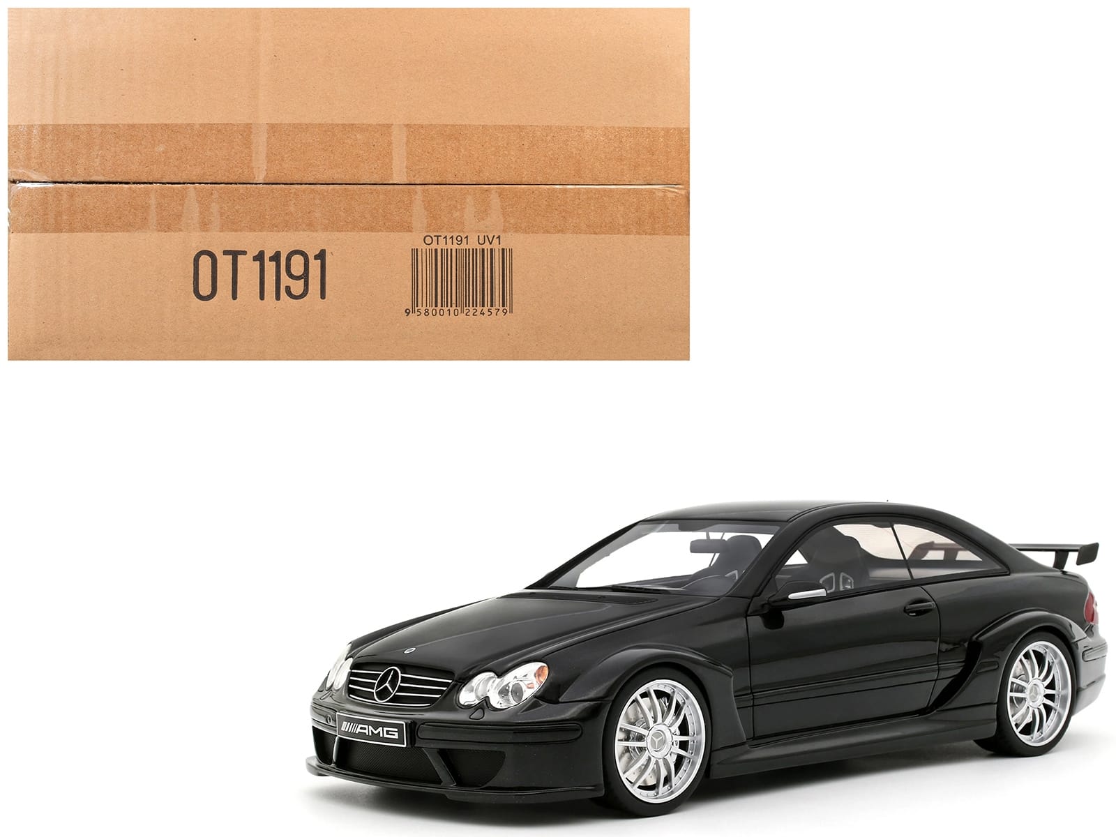 2004 Mercedes-Benz C209 CLK DTM AMG Coupe Obsidian Black Metallic Limited Edition to 999 pieces Worldwide 1/18 Model Car by Otto Mobile