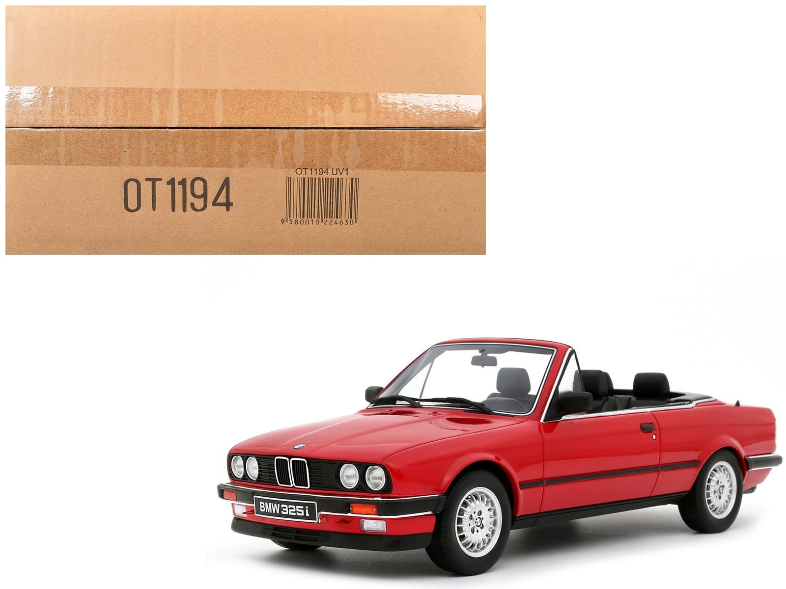 1986 BMW 325i Convertible Bright Red Limited Edition to 2000 pieces Worldwide 1/18 Model Car by Otto Mobile