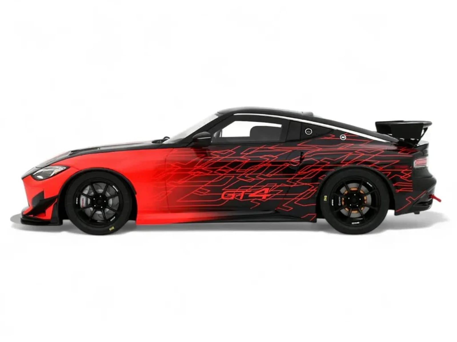 2022 Nissan Z GT4 #23 Black with Red Graphics "2022 SEMA Show" 1/18 Model Car by Otto Mobile - Image 4