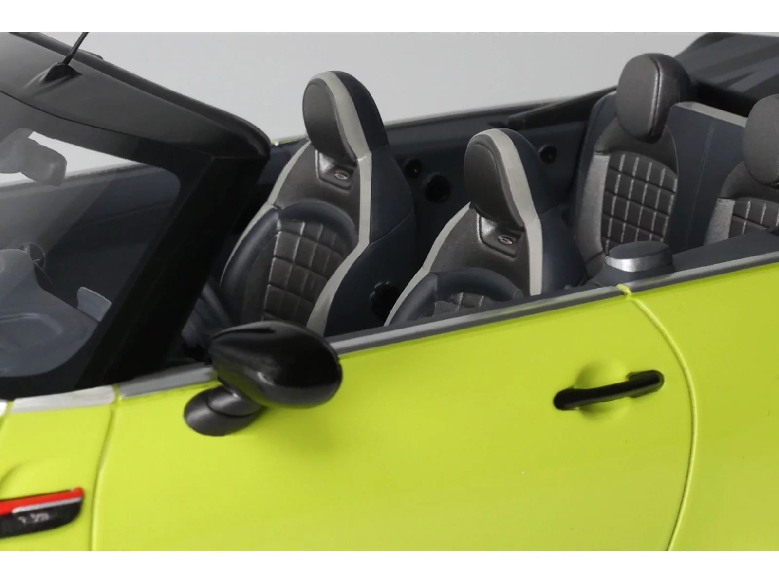 2021 Mini JCW Cabrio Zesty Yellow with Black Stripes 1/18 Model Car by Otto Mobile - Image 3