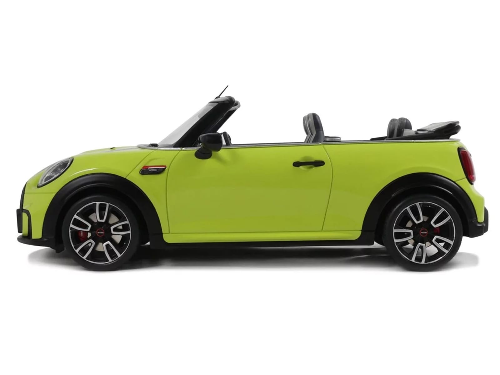 2021 Mini JCW Cabrio Zesty Yellow with Black Stripes 1/18 Model Car by Otto Mobile - Image 4