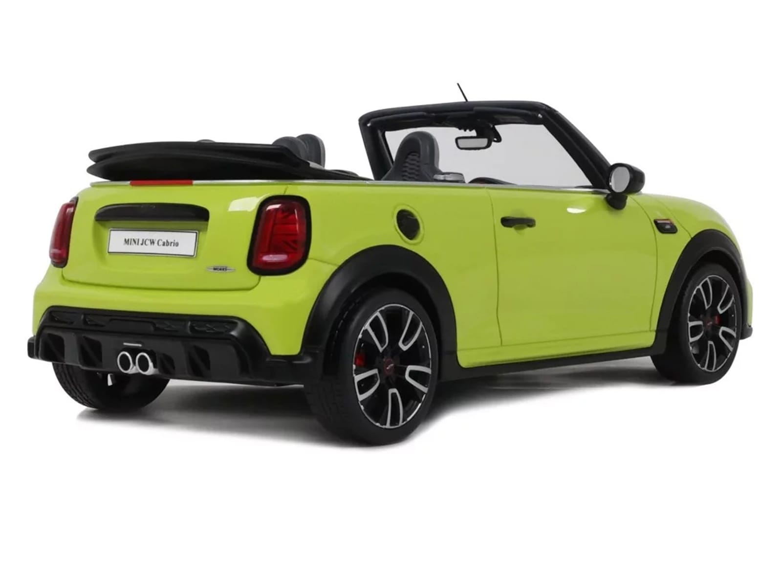 2021 Mini JCW Cabrio Zesty Yellow with Black Stripes 1/18 Model Car by Otto Mobile - Image 5