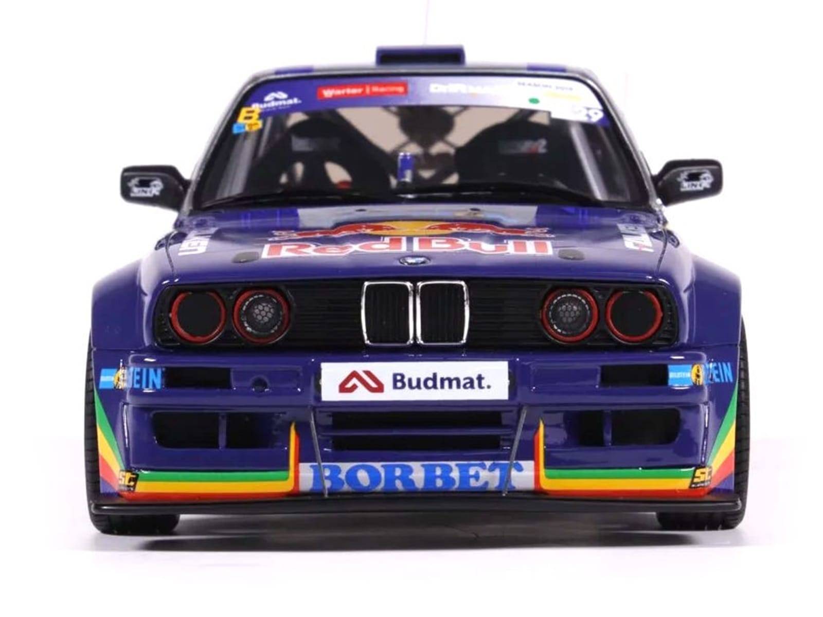 2023 BMW E30 V8 Drift "Red Bull Driftbrothers" Blue and Silver with Graphics Limited Edition to 3000 pieces Worldwide 1/18 Model Car by Otto Mobile - Image 5