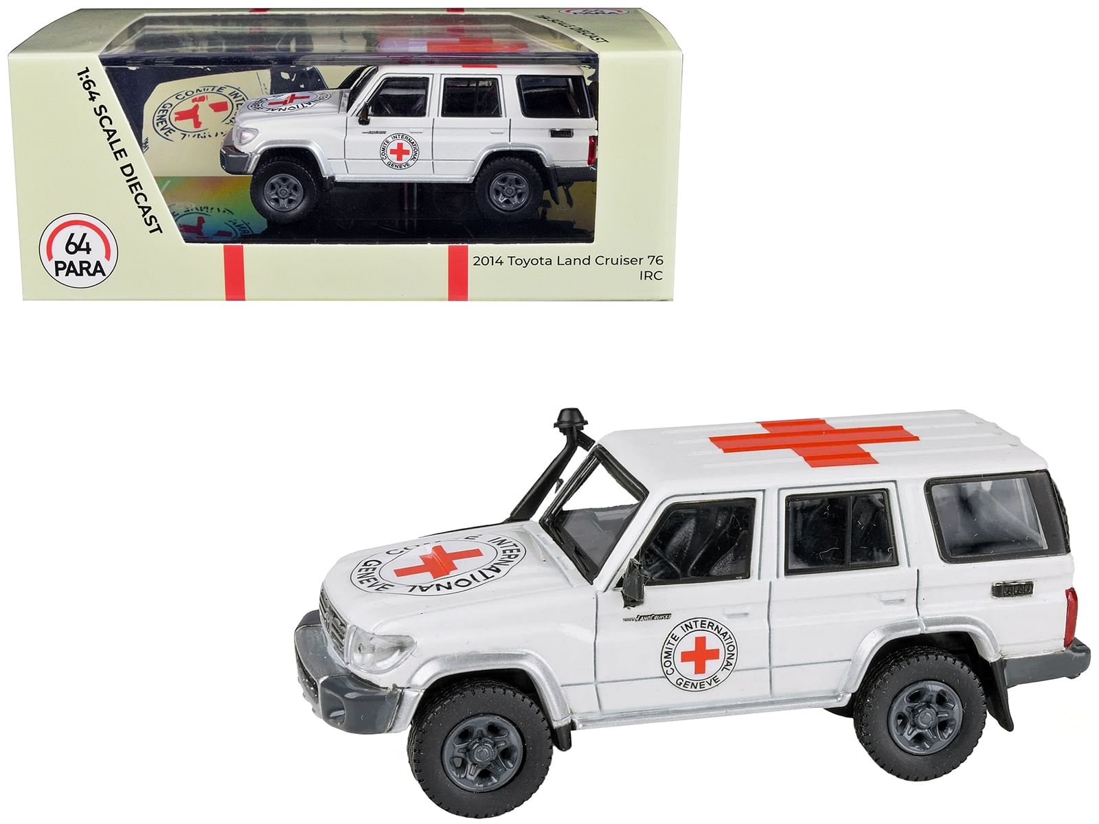 2014 Toyota Land Cruiser 76 White “International Red Cross” 1/64 Diecast Model Car by Paragon Models