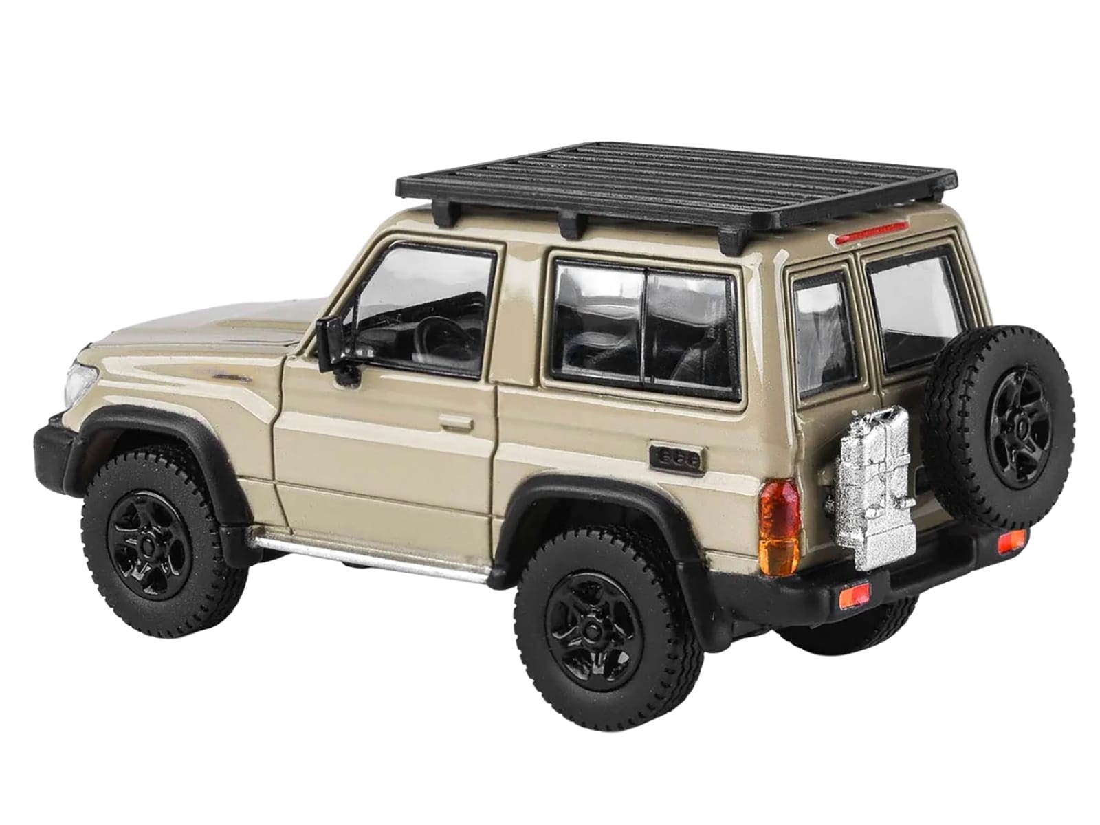 2023 Toyota Land Cruiser 71 Sandy Taupe "70th Anniversary" with Roofrack 1/64 Diecast Model Car by Paragon - Image 3