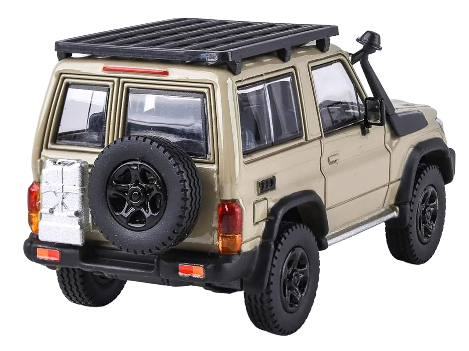 2023 Toyota Land Cruiser 71 Sandy Taupe "70th Anniversary" with Roofrack 1/64 Diecast Model Car by Paragon - Image 4