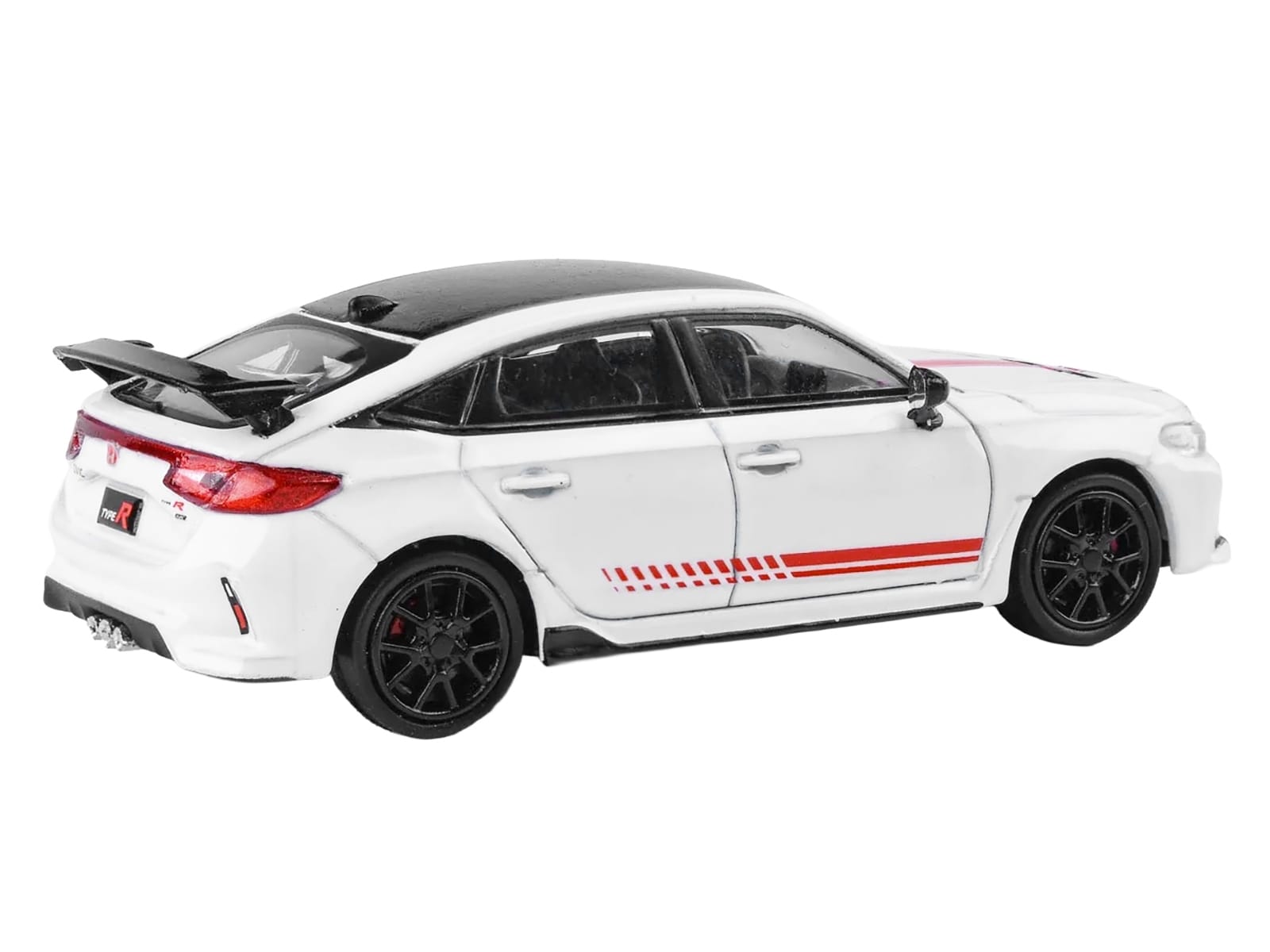 2025 Honda Civic Type R FL5 "Ultimate Edition" White with Red Stripes and Black Top 1/64 Diecast Model Car by Paragon - Image 2